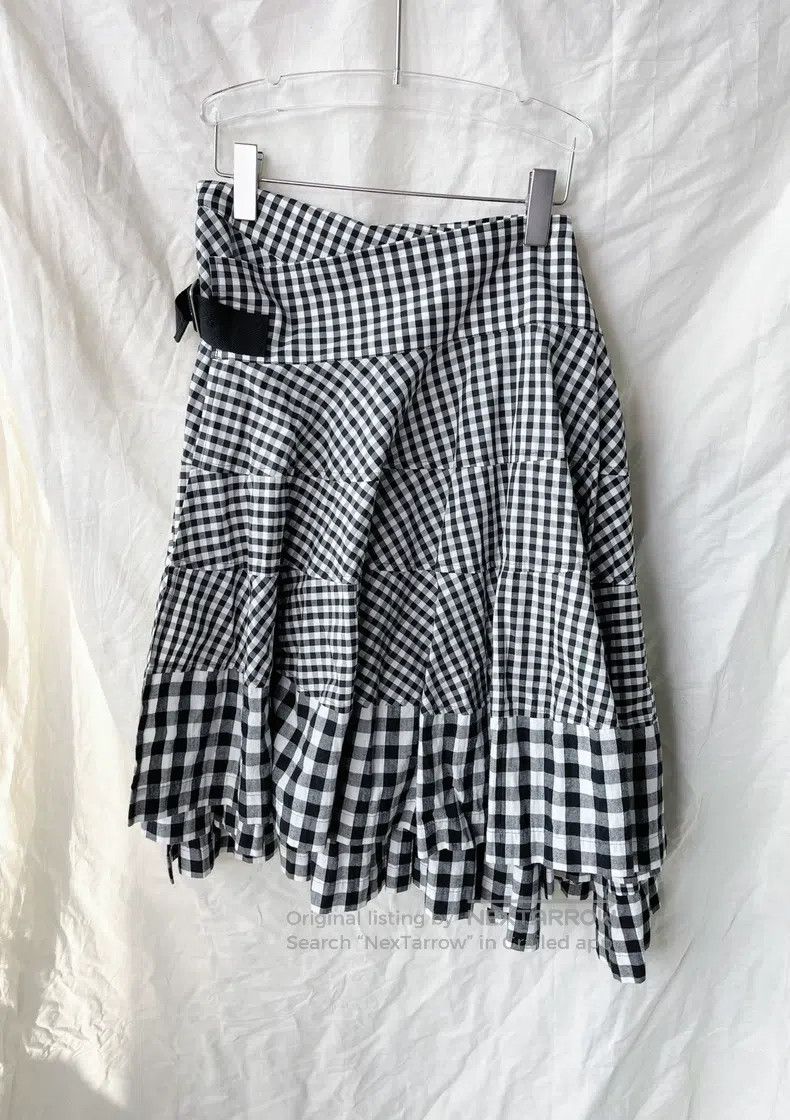 Comme des Garcons Comme des Garcons size M Black and white checkered irregul Size 23" - 2 Thumbnail