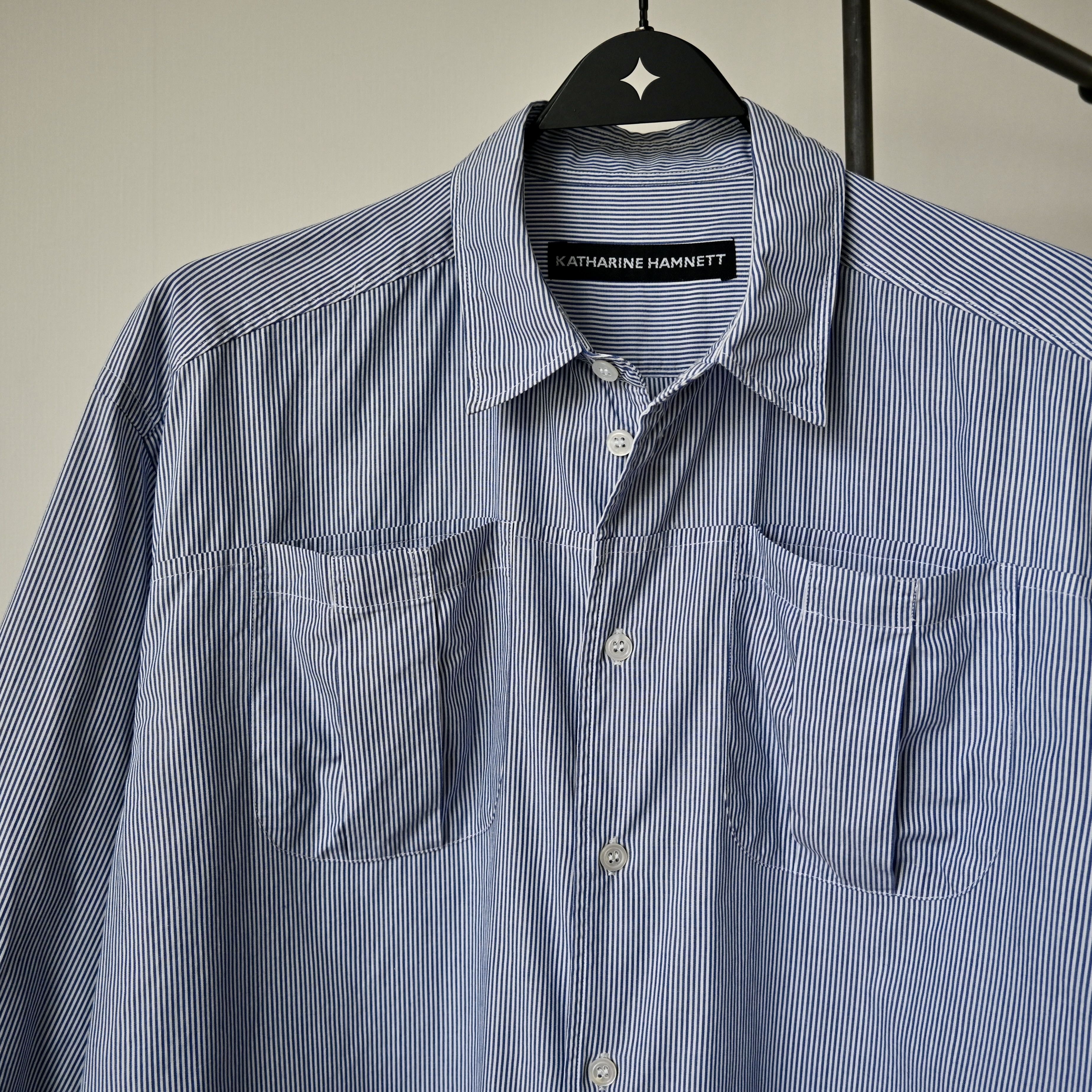 Katharine Hamnett London VTG 1980s KATHARINE HAMNETT high chest pocket striped shirt Size US M / EU 48-50 / 2 - 6 Thumbnail