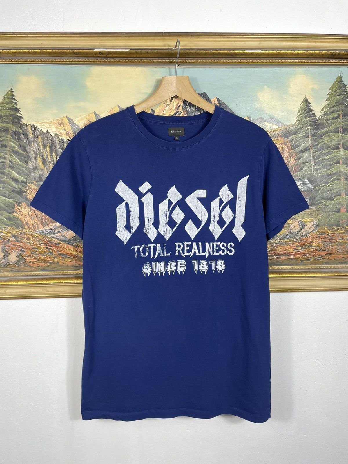Diesel Diesel Vintage Y2k Navy T-shirt Tee Big Spellout Logo Tribal Size US M / EU 48-50 / 2 - 1 Thumbnail