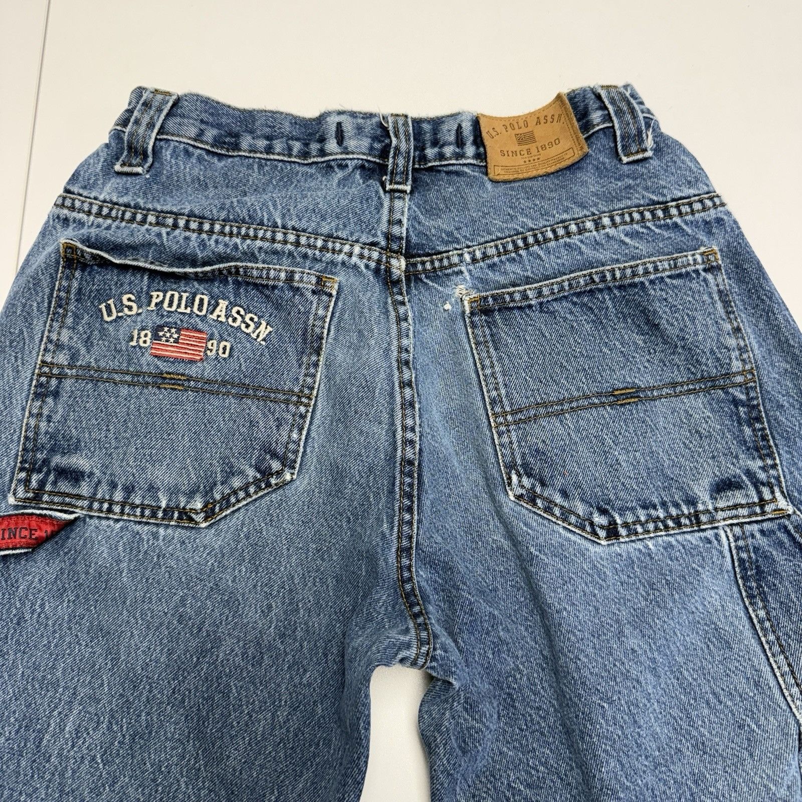 U.S. Polo Assn. Vintage US Polo Assn Carpenter Jeans Mens 30x29 Blue Y2K Ska Size US 30 / EU 46 - 9 Thumbnail