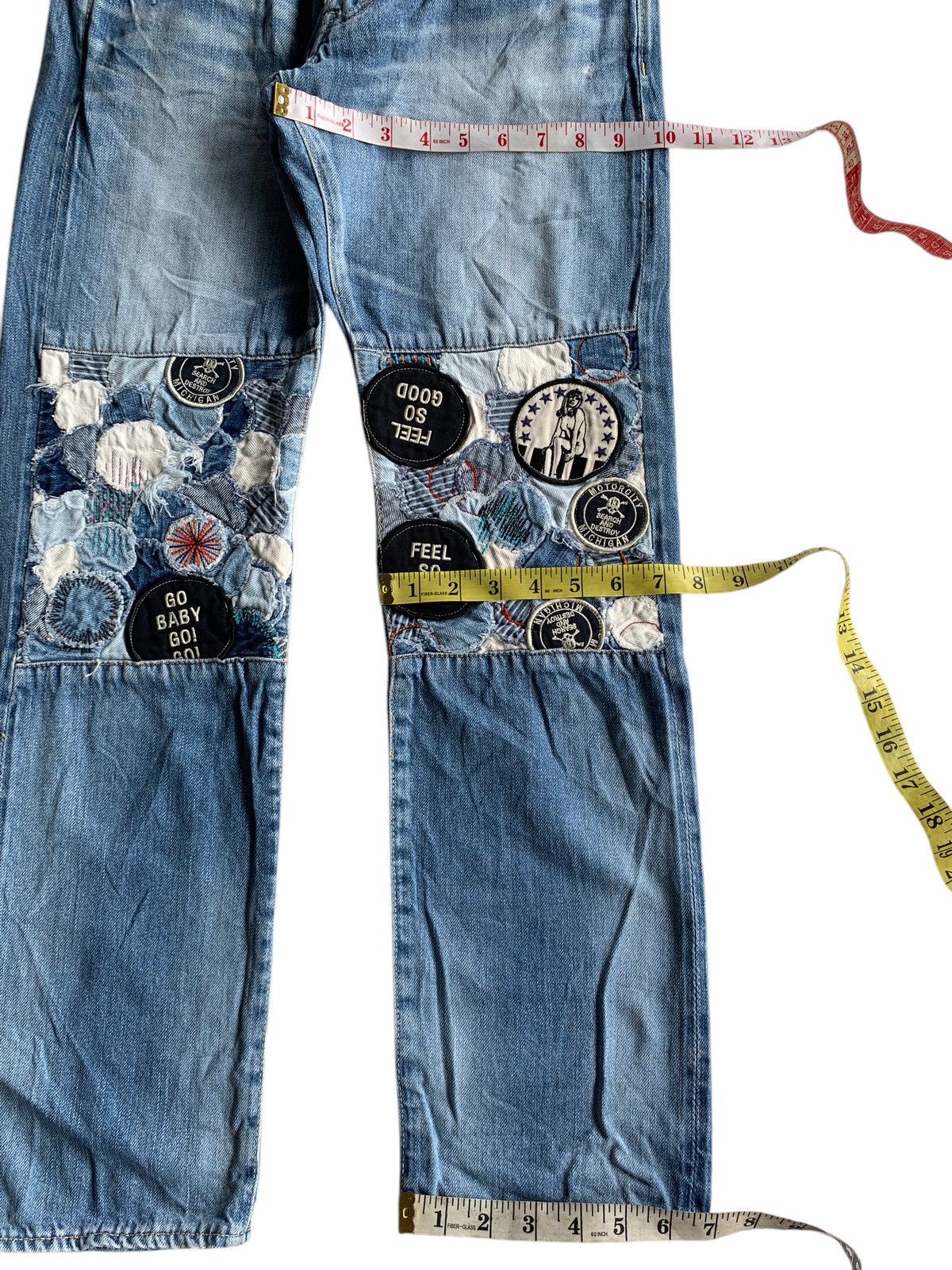 Hysteric Glamour × Japanese Brand HYSTERIC GLAMOUR REWORK LOW RISE SELVEDGE DISTRESSED DENIM🎌 Size US 27 - 15 Thumbnail