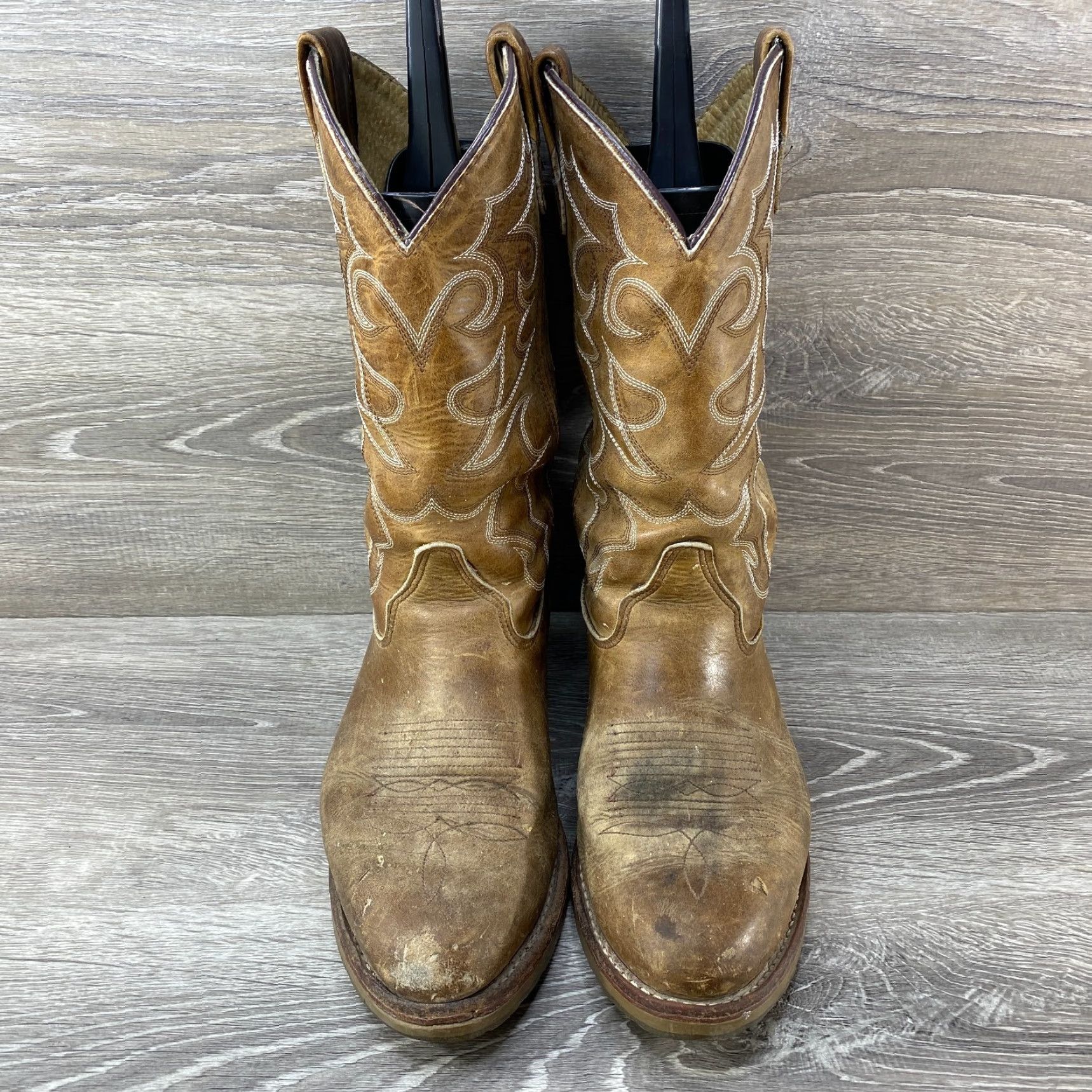 Doublet Double H DH1552 Brown Leather Cowboy Western Work Boots Mens Size 8.5 D Made USA Size US 9 / EU 42 - 3 Thumbnail