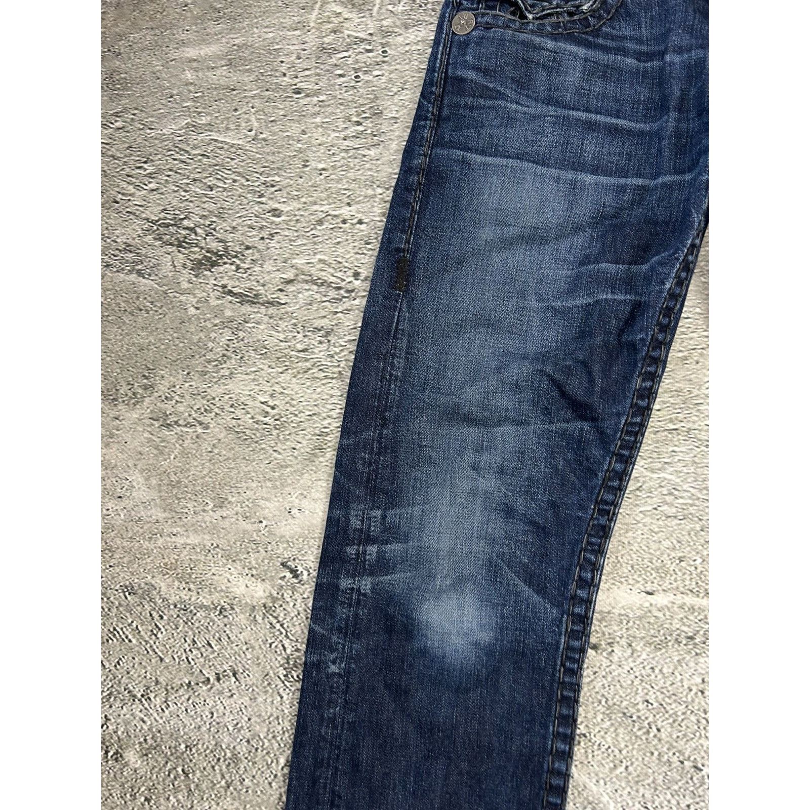 True Religion × Vintage True Religion navy jeans black thick stitching Jack Big QT Size US 32 / EU 48 - 7 Thumbnail