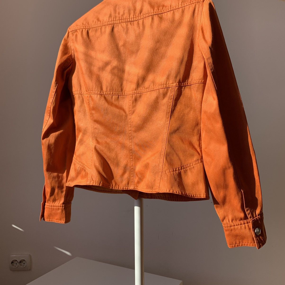 Mugler × Thierry Mugler × Vintage 2000`s Mugler Classic Collar Press-Stud Orange Jacket Size S / US 4 / IT 40 - 4 Thumbnail