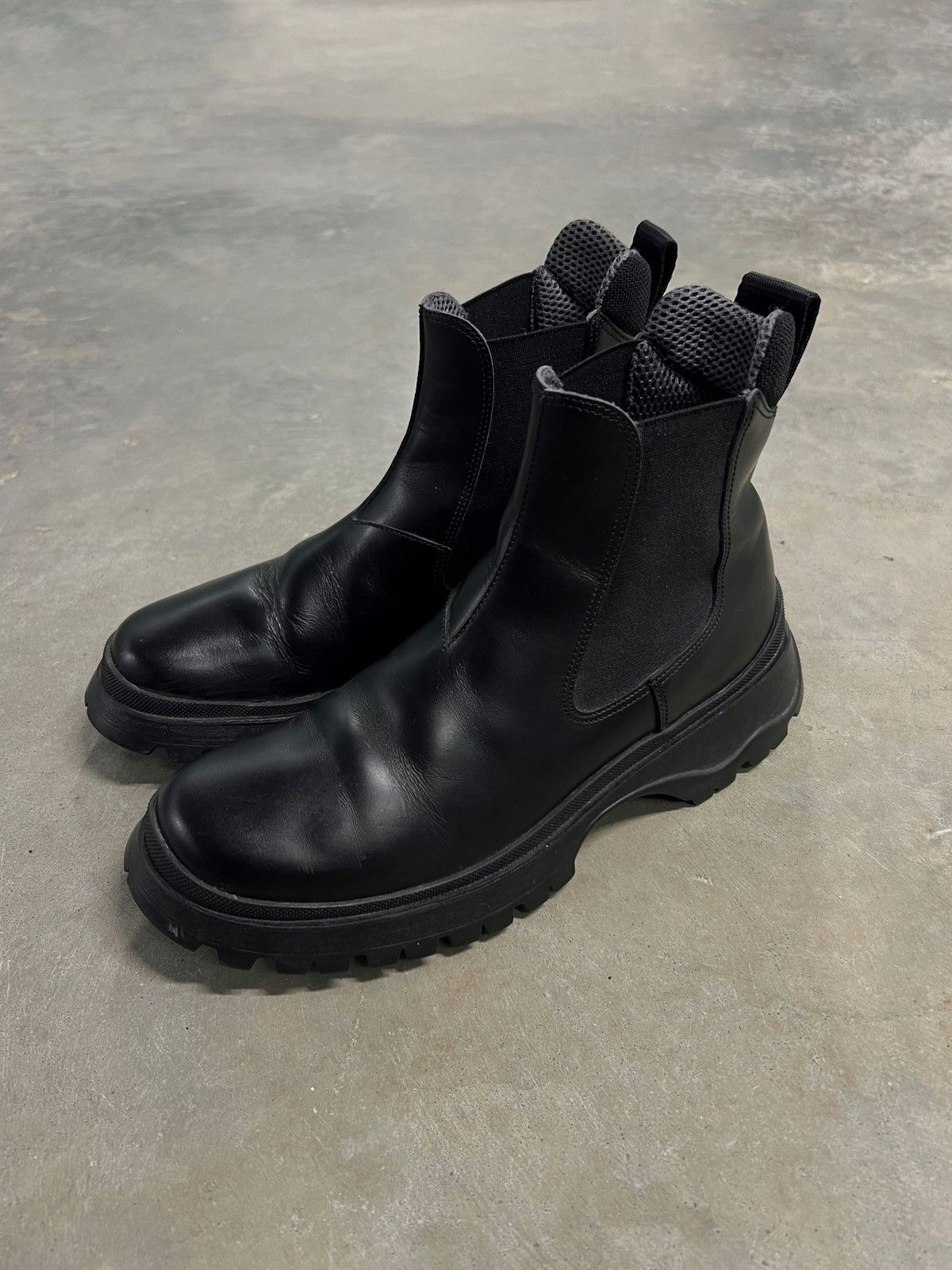 Prada Womens Prada Brixxen Chelsea Boots Black Leather Size US 7.5 / IT 37.5 - 1 Thumbnail