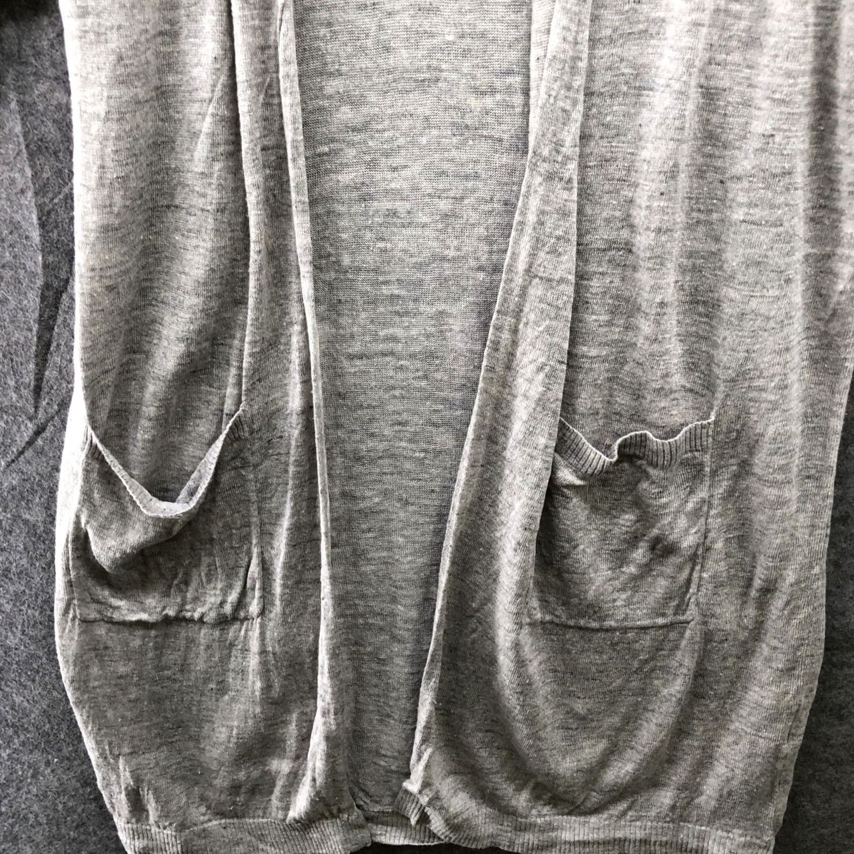 Uniqlo Uniqlo Cardigan Womens L Gray Longline Long Open Front Knit Size L / US 10 / IT 46 - 4 Thumbnail