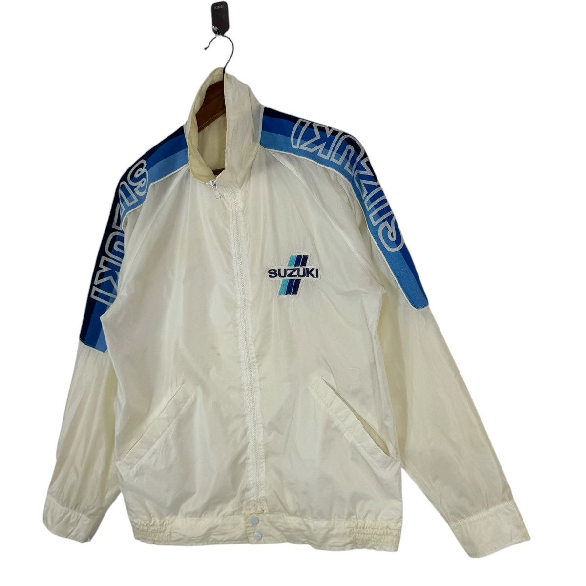 Sports Specialties × Vintage VINTAGE 90s SUZUKI MOTORSPORT LIGHT ZIPPER JACKET Size US S / EU 44-46 / 1 - 2 Thumbnail