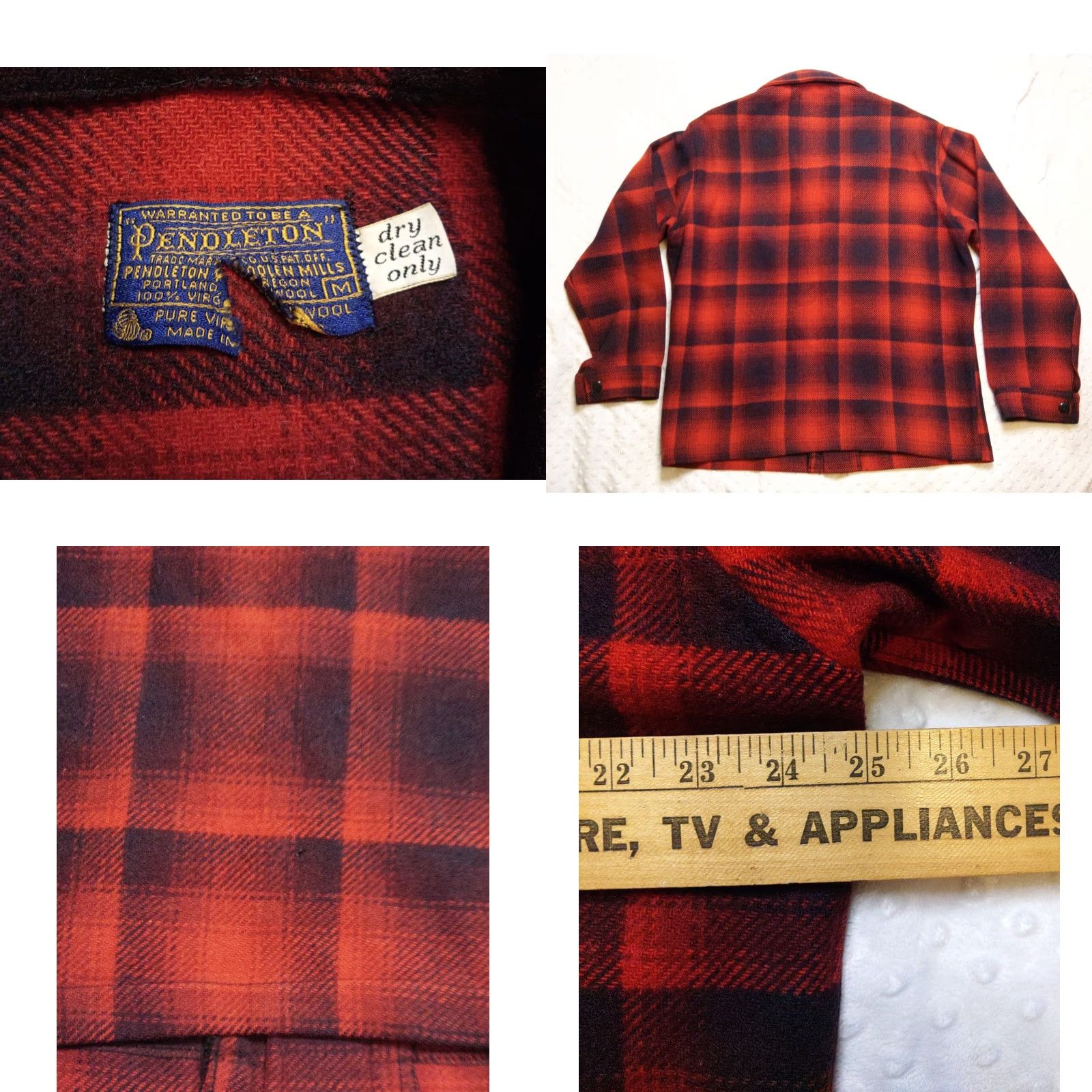Pendleton VINTAGE Pendleton Jacket Mackinaw Cruiser Wool Red Buffalo Plaid M Medium USA Mens, Plaid, Casual, Workwear, Outdoor, Hiking, Hunting, Walking Size US M / EU 48-50 / 2 - 8 Thumbnail
