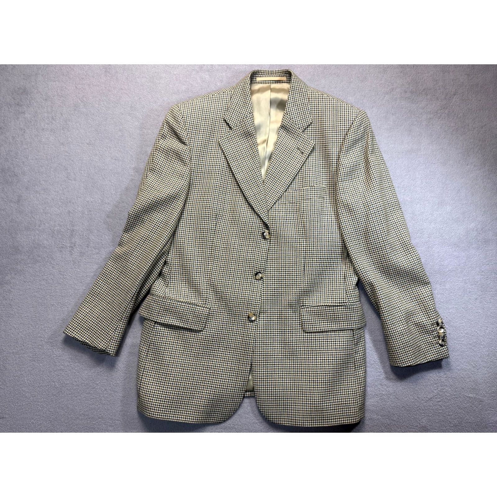Vintage VINTAGE Gino Rizzi Blazer Wool Beige 43in Men Shirt Jacket Tuxedo Style 43in Womens?? Size 46R - 2 Thumbnail