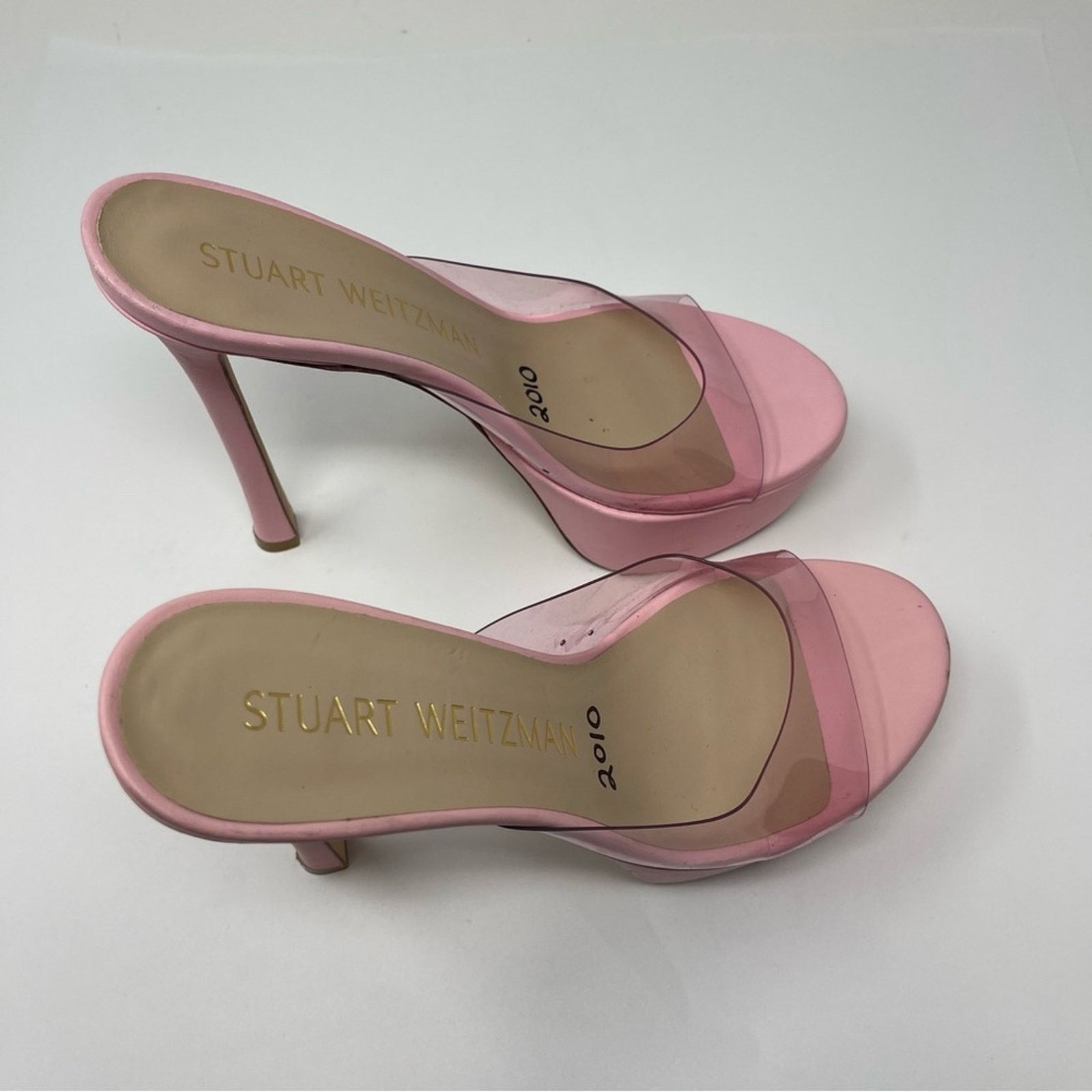 Stuart Weitzman STUART WEITZMAN TIA HOLLYWOOD PVC top pink leather Size US 9 / IT 39 - 8 Thumbnail
