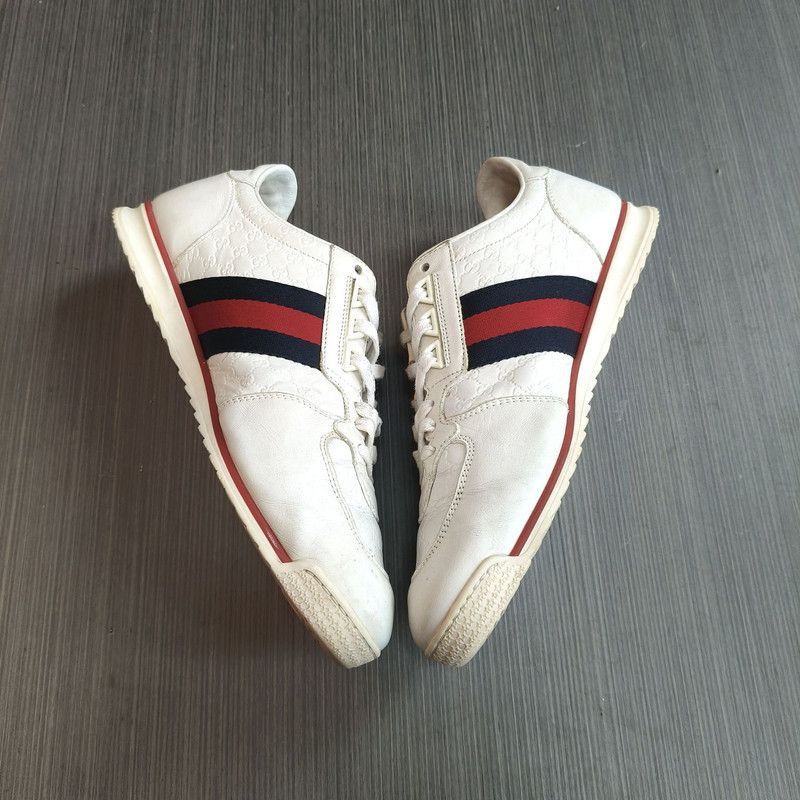 Gucci Gucci White GG Pattern Leather Sneakers Size US 9.5 / EU 42-43 - 7 Thumbnail