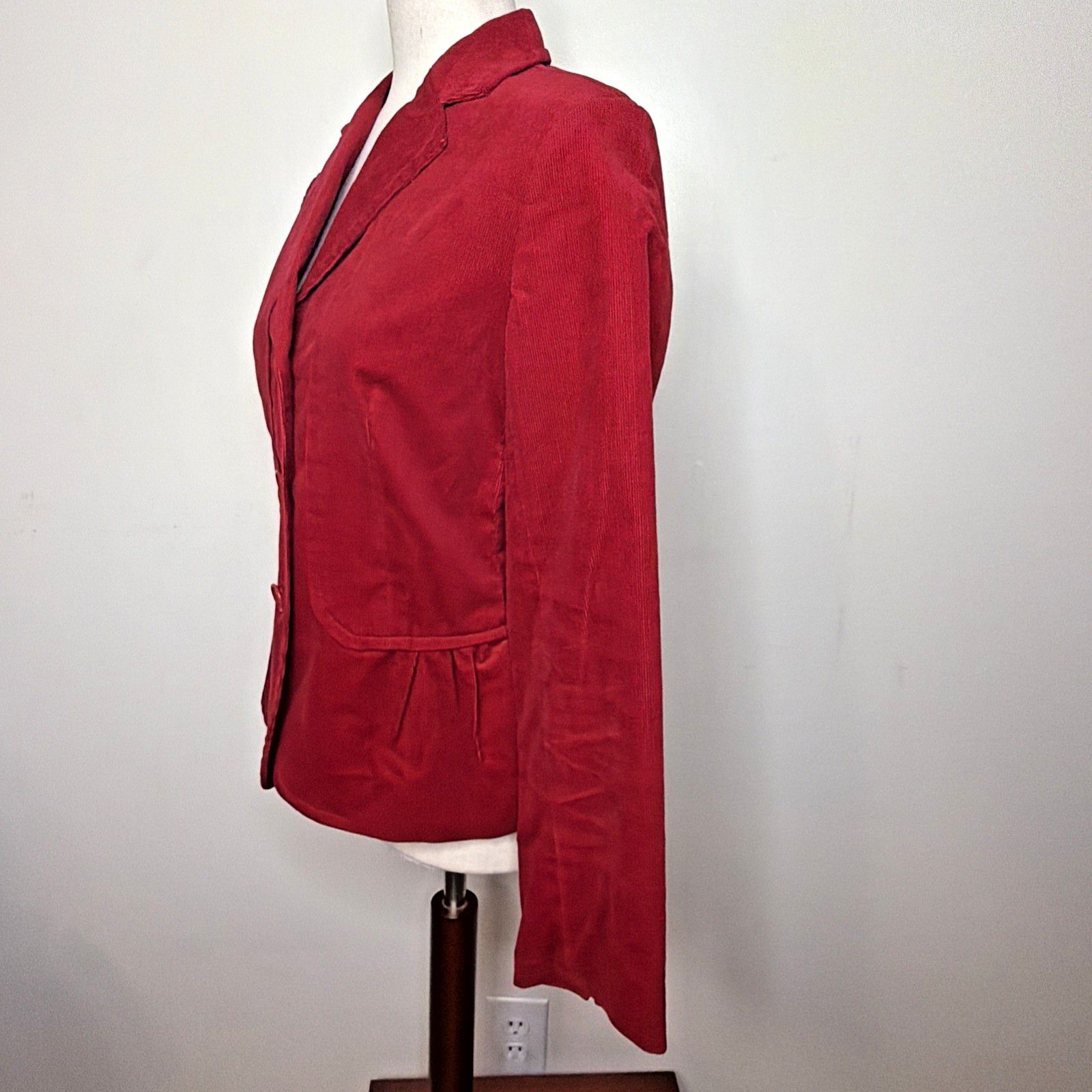 Talbots Talbots Women's 6 Corduroy Jacket Lined Stretch Deep RED Size M / US 6-8 / IT 42-44 - 3 Thumbnail
