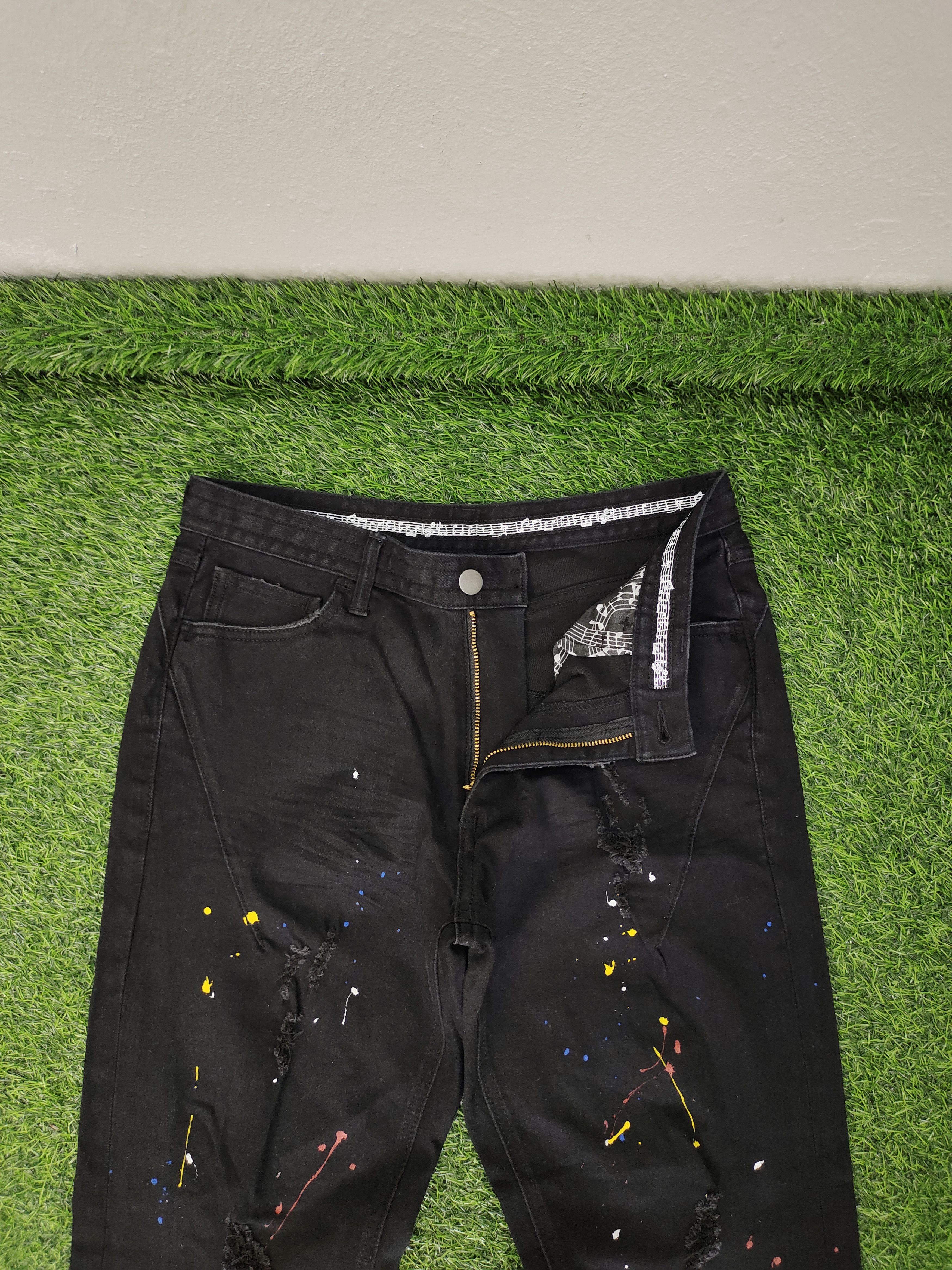 Number (N)ine Number (N)ine Painted Distress Denim Pants Size US 29 - 8 Thumbnail