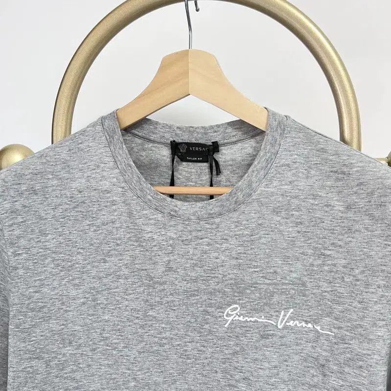 Versace Versace Gray Cotton Embroidered Short Sleeve T-Shirt . Size US L / EU 52-54 / 3 - 3 Thumbnail