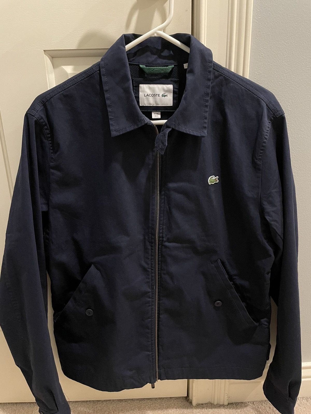 image of Lacoste Navy Zip Shirt Jacket in Navy Blue, Men's (Size Small)