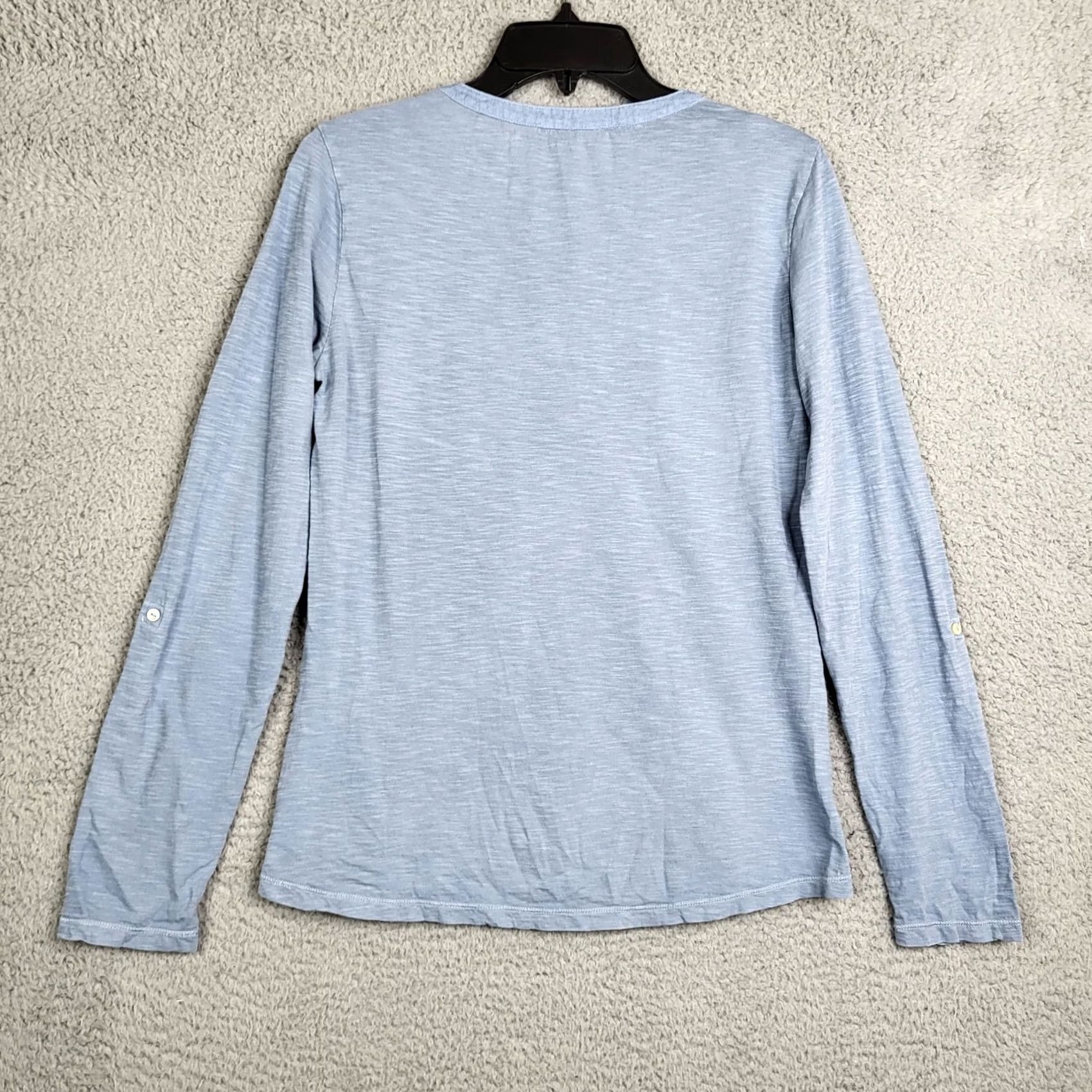 s.Oliver s.Oliver Women's blue V-Neck Long Sleeve Top Size 6 Shirt T-Shirt Casual Cotton Blend Regular Womens Size M / US 6-8 / IT 42-44 - 2 Thumbnail