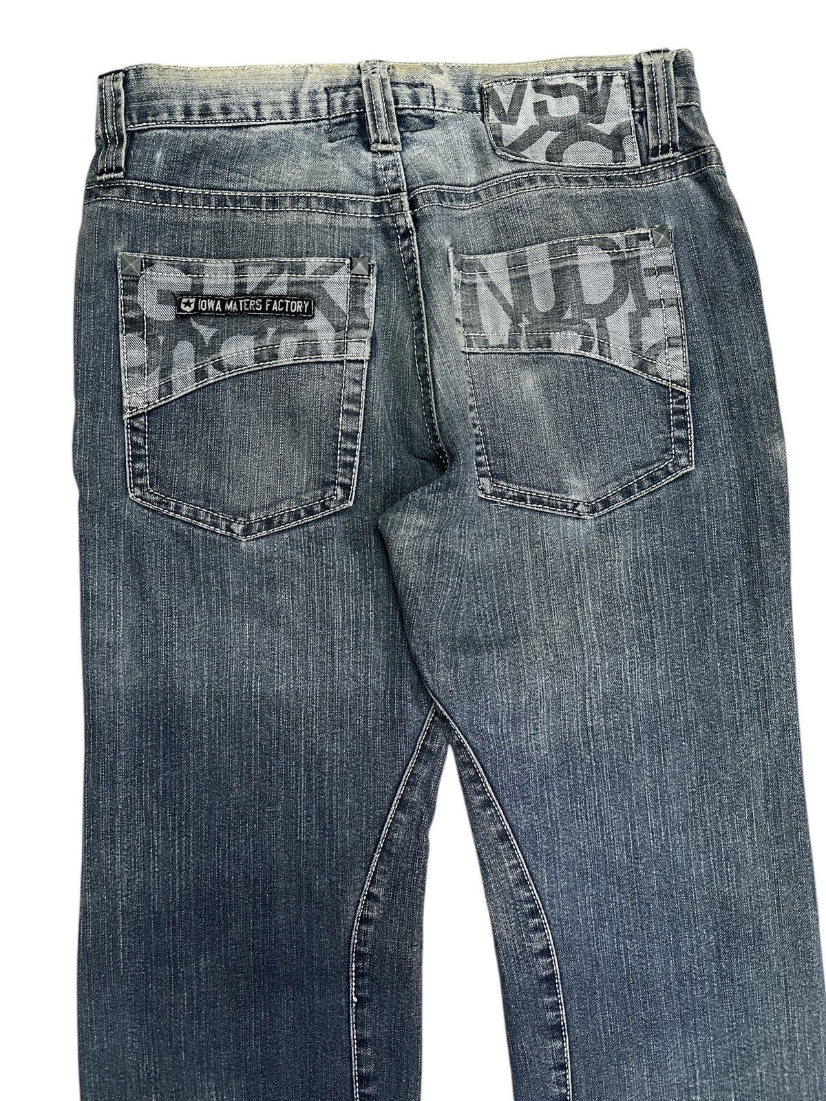 Japanese Brand Vintage Denim Distress Pocket twist leg motorcyle round66. Size US 30 / EU 46 - 7 Thumbnail