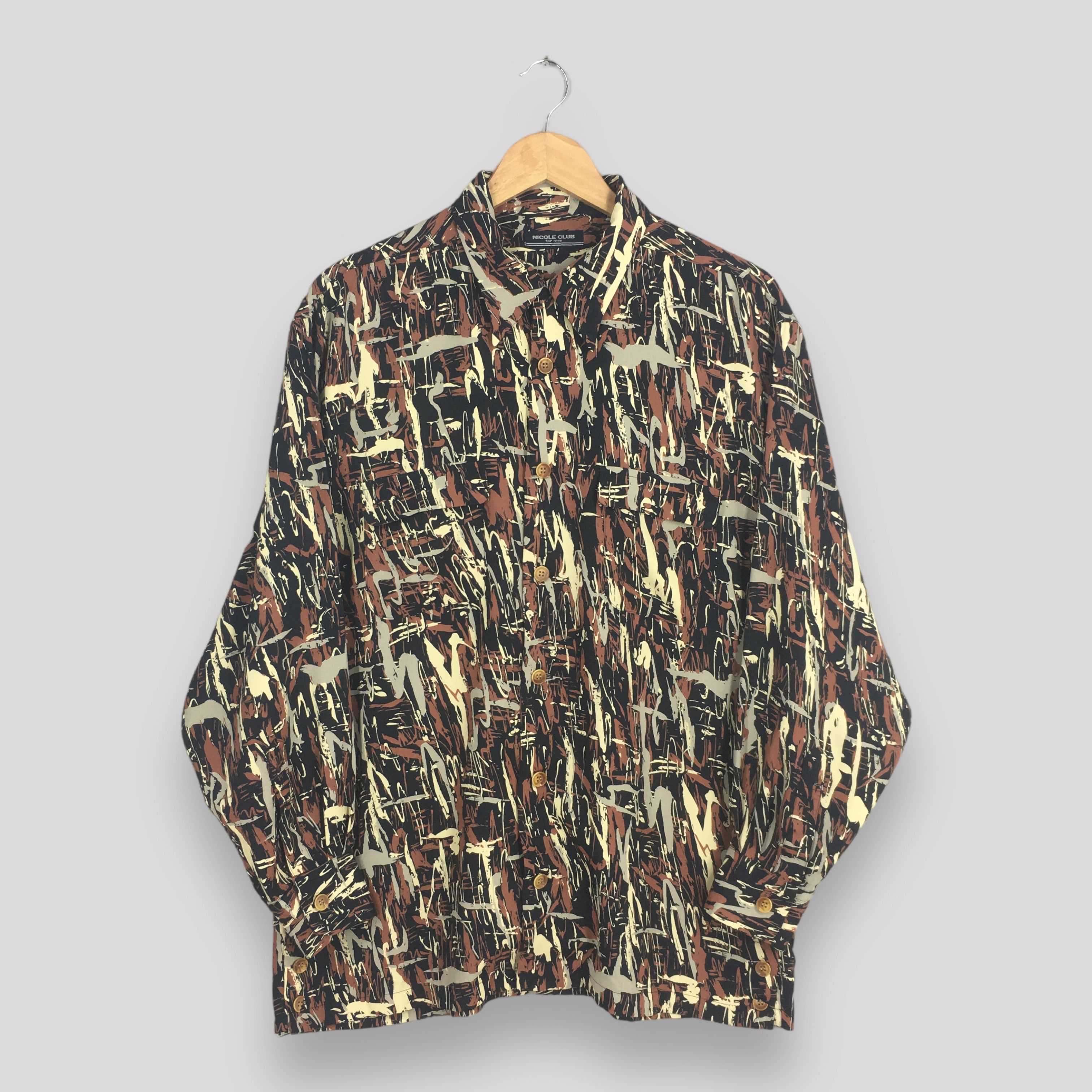 Nicole Club Vintage 90s Nicole Club Abstract Pattern Shirt Large Size US L / EU 52-54 / 3 - 1 Thumbnail
