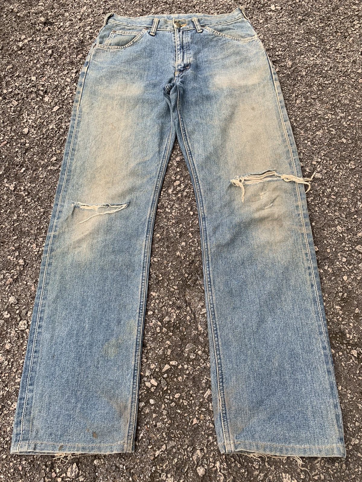 Jean × Lee × Vintage Vintage Lee Raiders Selvedge Distressed Denim Size US 29 - 1 Thumbnail