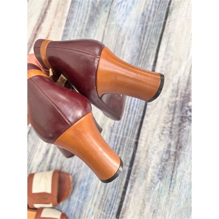 Bruno Magli Vintage Bruno Magli T-Strap Brown Two-Tone Women's Heels Size US 6.5 / IT 36.5 - 7 Thumbnail