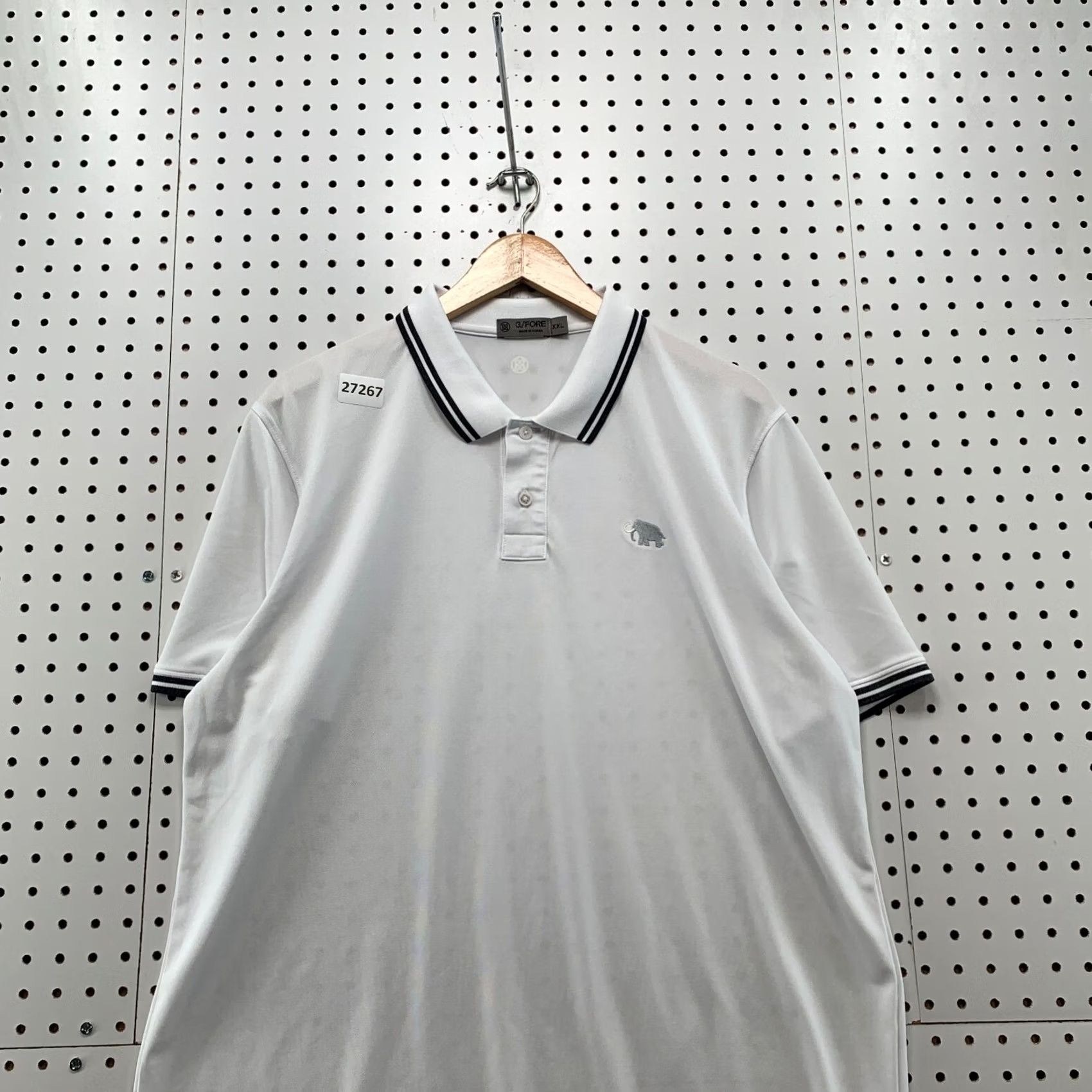 G/FORE G/Fore Polo Shirt Mens 2XL White Collared Elephant Logo Golf Casual 25x32.5 Size US XXL / EU 58 / 5 - 2 Thumbnail