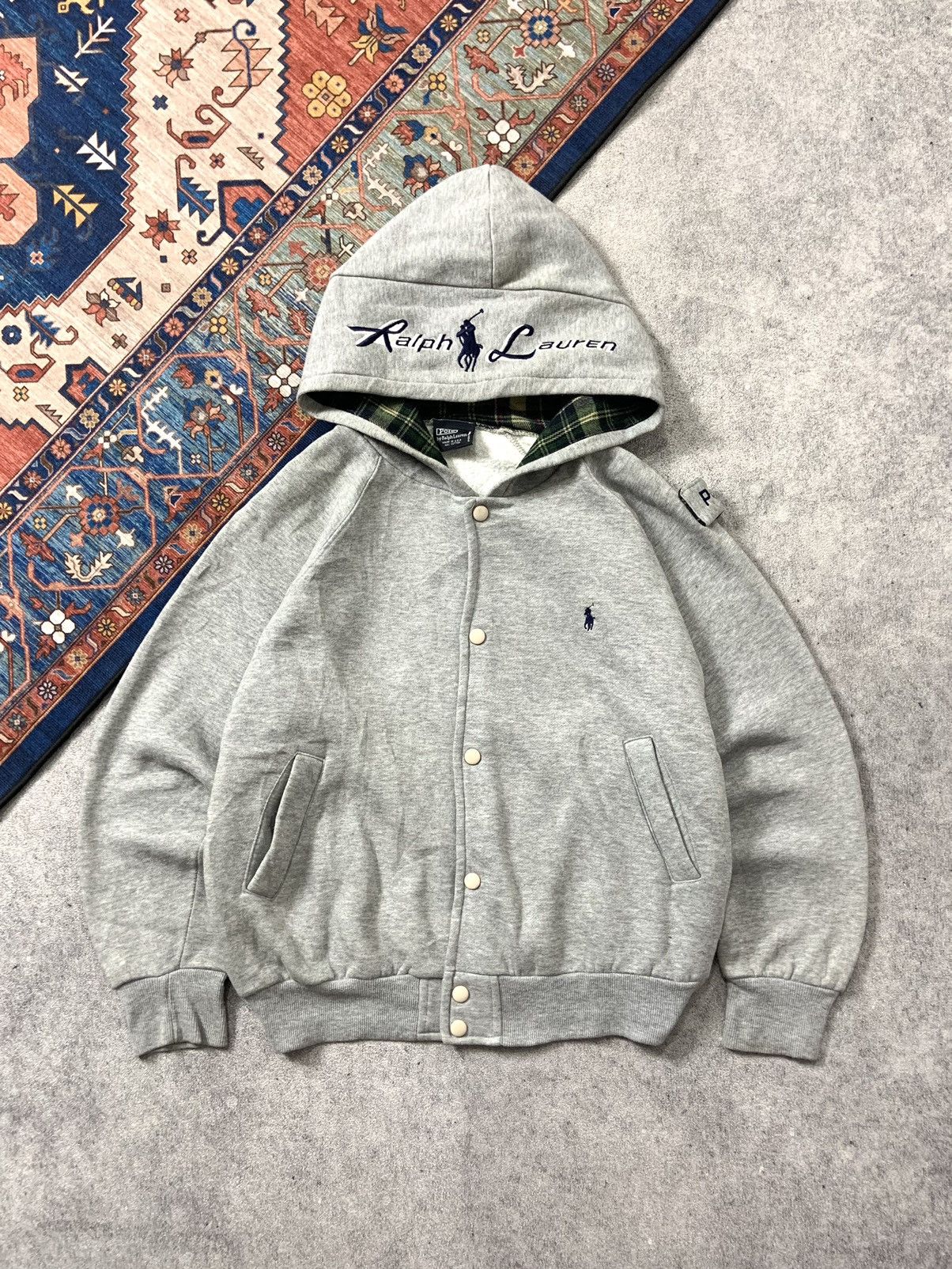 Vintage Vtg 90’s Polo Ralph Lauren Varsity Hoodie Size US M / EU 48-50 / 2 - 4 Thumbnail