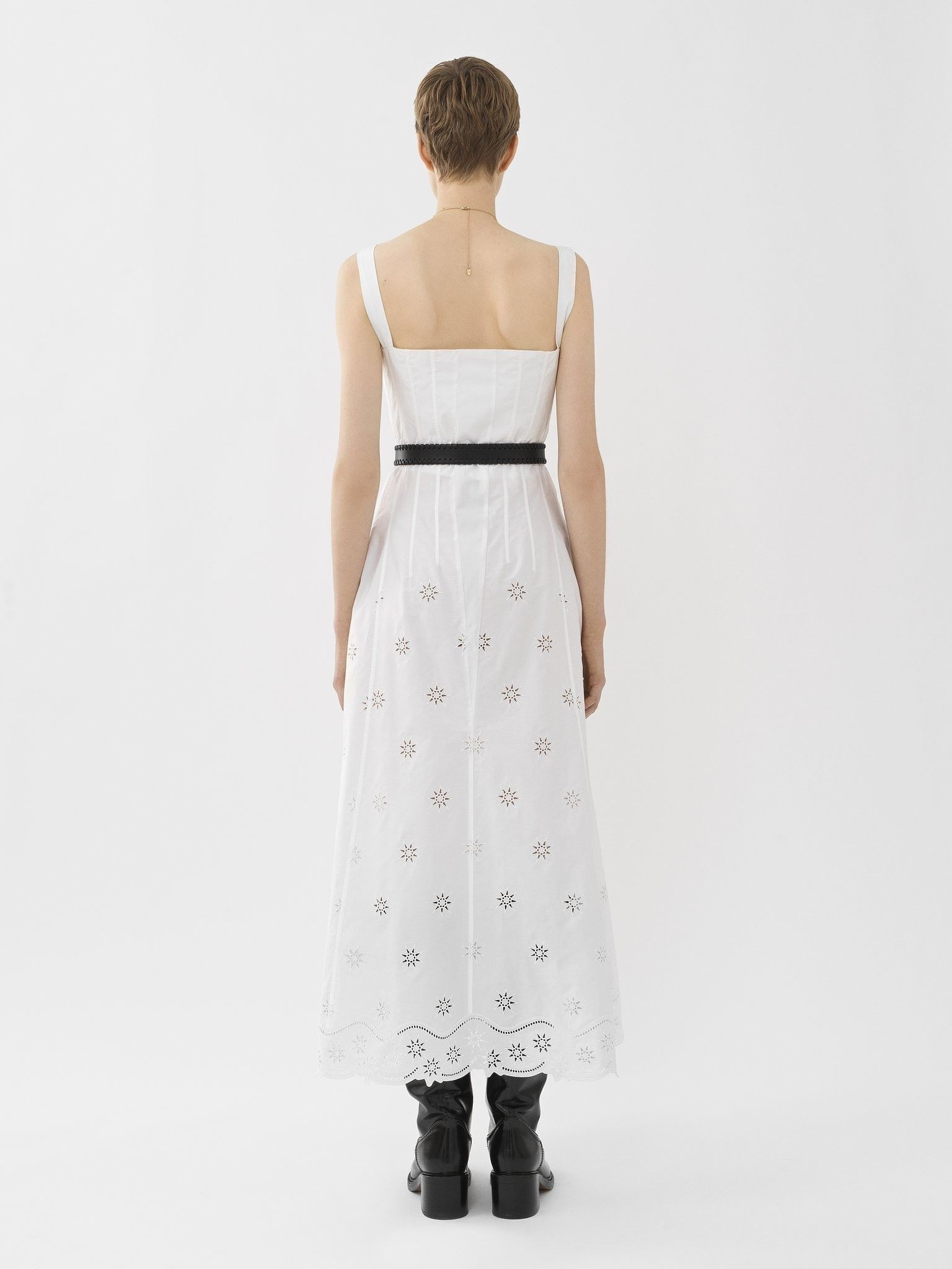 Chloe o1y0825 Midi Dress in White Size M / US 6-8 / IT 42-44 - 6 Thumbnail