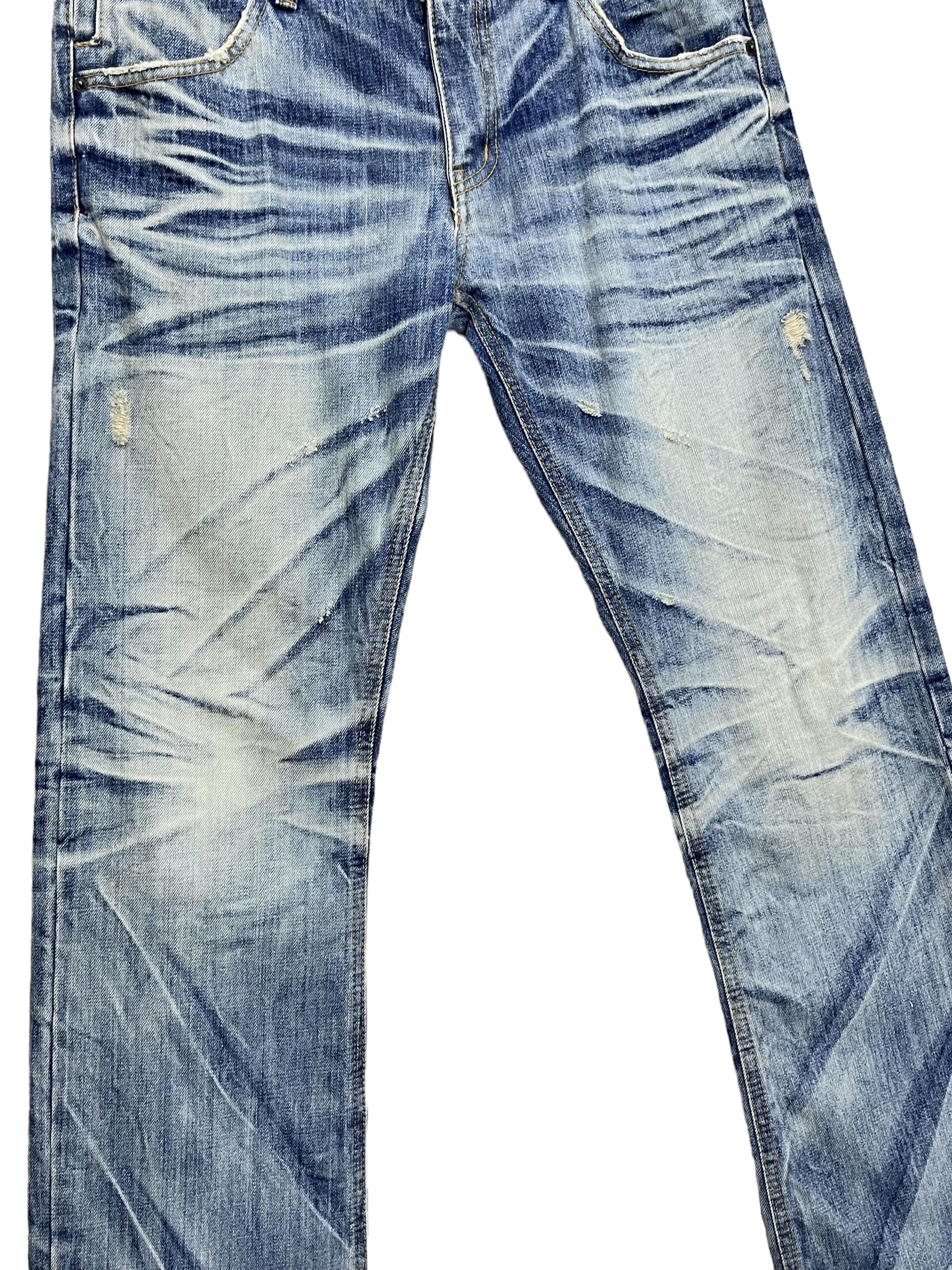 Japanese Brand FYE🔥90's IMPROVES Mudwash Clawmark Distressed Denim Jeans Size US 32 / EU 48 - 7 Thumbnail