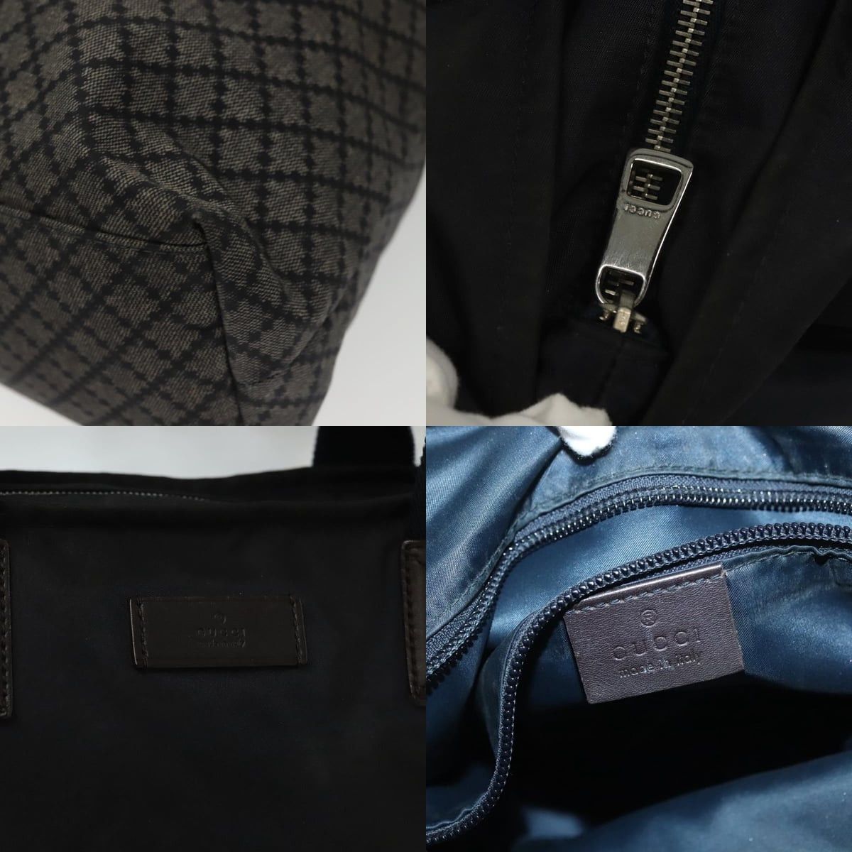 Gucci GUCCI Diamante Hand Bag Nylon Navy Gray Silver Size ONE SIZE - 11 Thumbnail