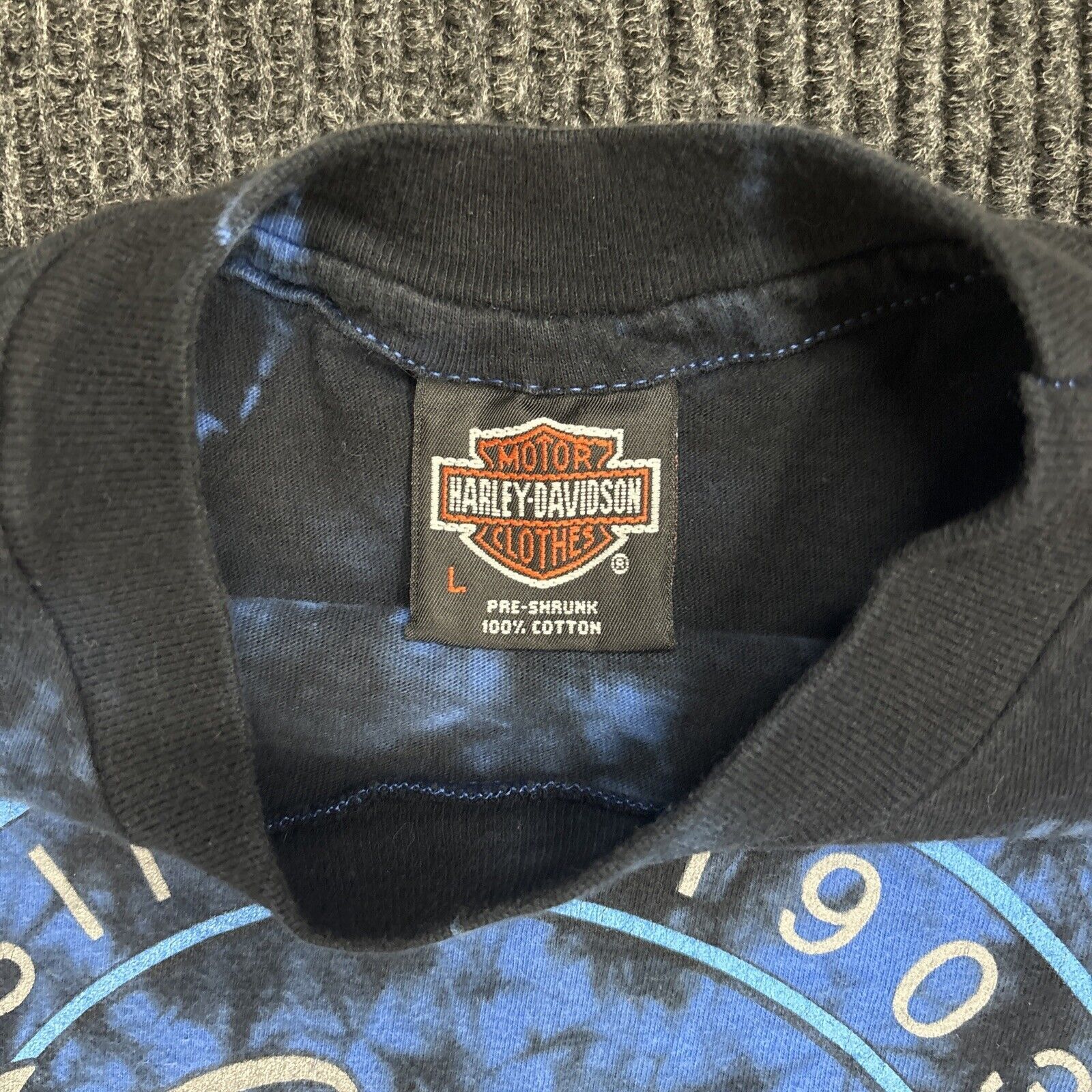 Harley Davidson Harley Davidson Shirt Tie Dye Blue Seattle Single Stitch Size US L / EU 52-54 / 3 - 3 Thumbnail