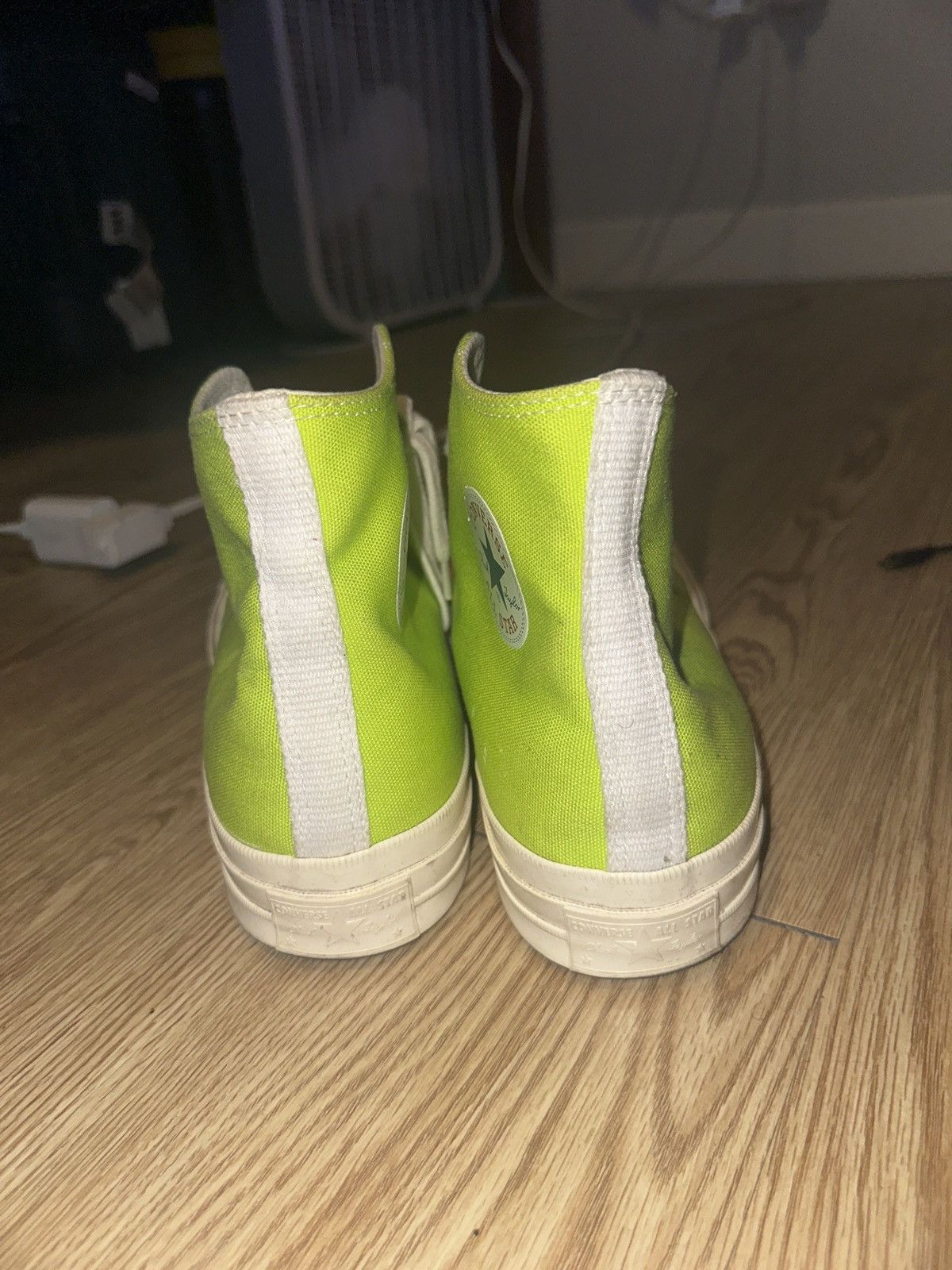 Comme des Garcons PLAY × Converse CDG x Converse Neon Green Size US 12 / EU 45 - 4 Thumbnail