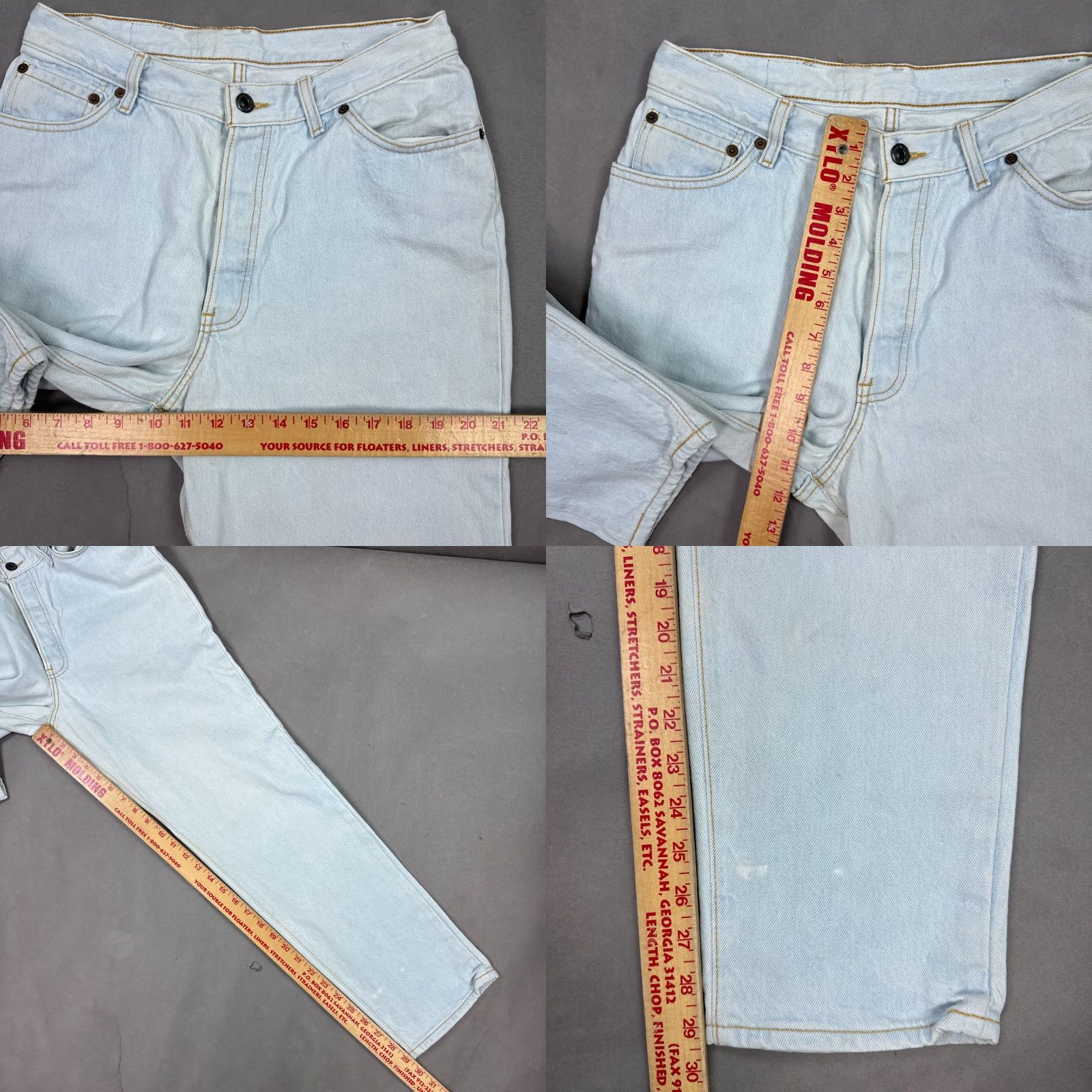 Levi's VINTAGE Levi's 501 Jeans Womens 90s Blue Button Fly 30x30 Distressed Jeans Women's 501 Series Size 30" / US 8 / IT 44 - 10 Thumbnail