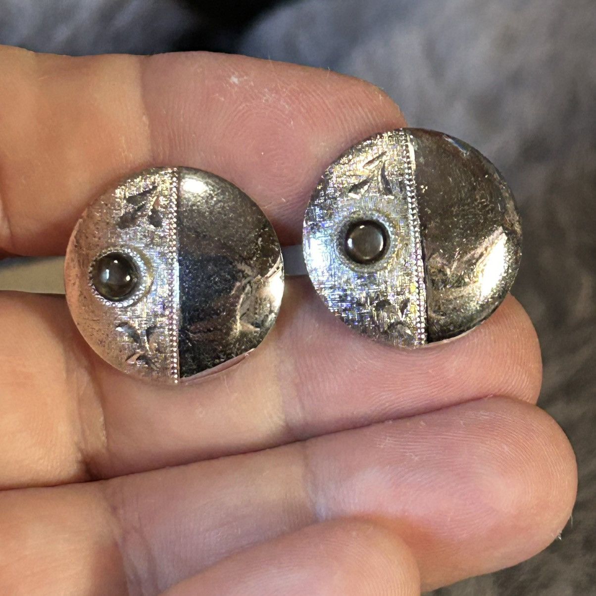 Vintage Gentleman’s Vintage JML Sterling art deco etched cuff links Size ONE SIZE - 4 Thumbnail