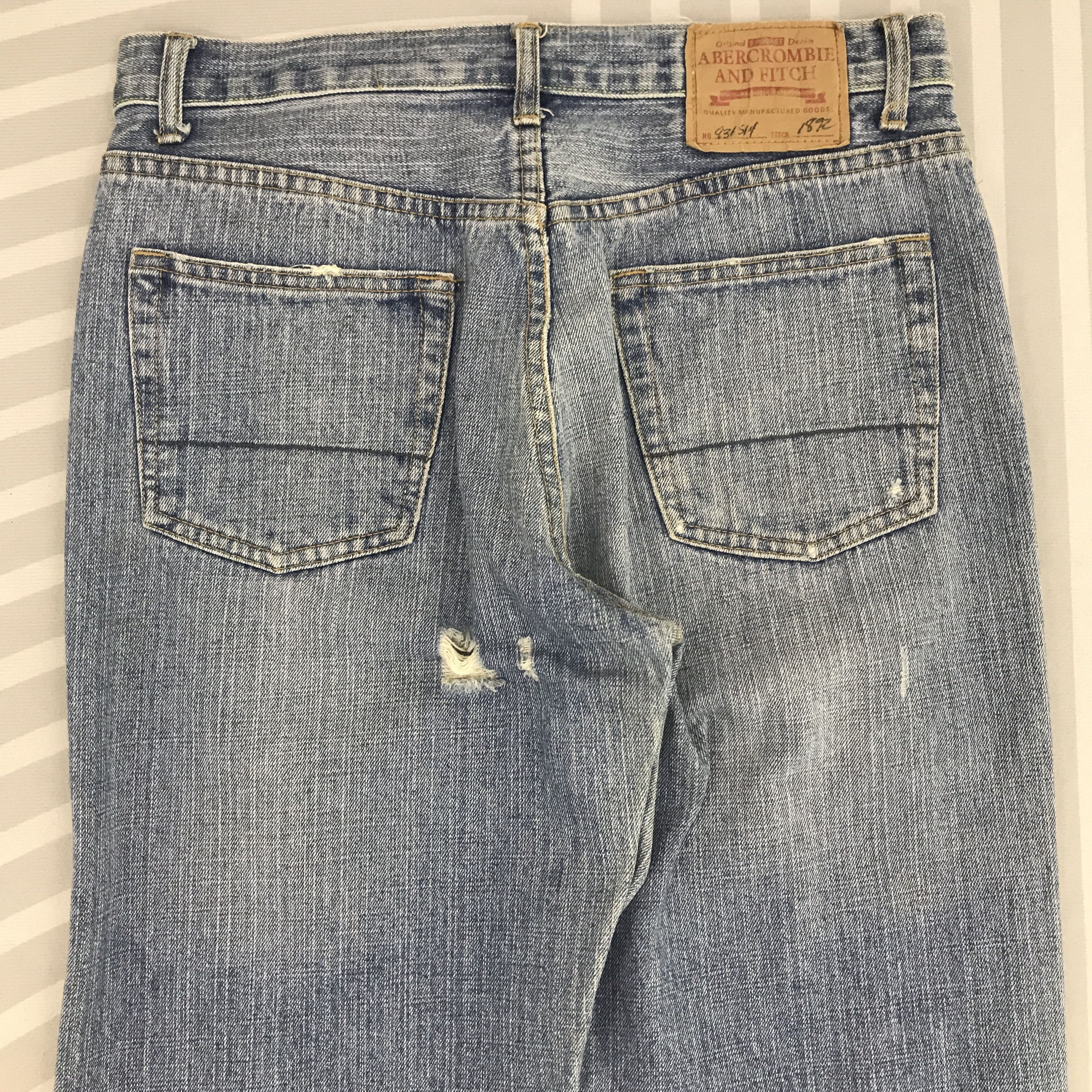 Abercrombie & Fitch × Vintage Baggy Denim Abercrombie & Fitch Distressed Jeans pants Size US 30 / EU 46 - 5 Thumbnail