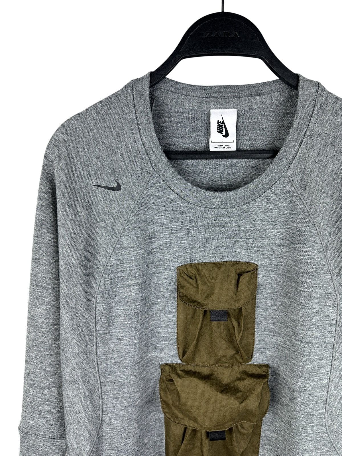 Nike Nikelaab AAE 1.0 Men’s Crew Sweatshirt Dark Grey Heather Size US L / EU 52-54 / 3 - 2 Thumbnail