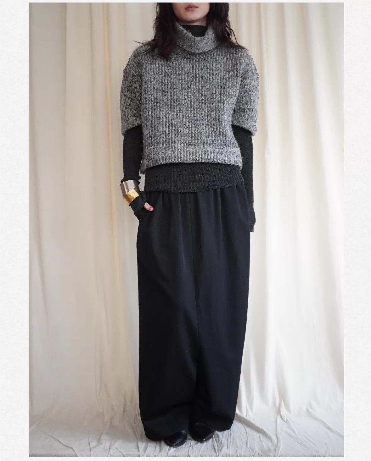 Y's Y's 2000s Short-Sleeve Turtleneck Chunky Knit Top M Size M / US 6-8 / IT 42-44 - 1 Thumbnail