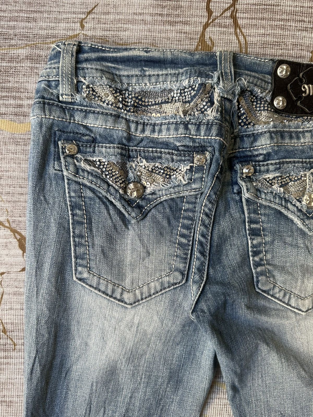 Miss Me FLARE Miss Me Distressed Swaroski Design Jeans Size 28" / US 6 / IT 42 - 20 Thumbnail