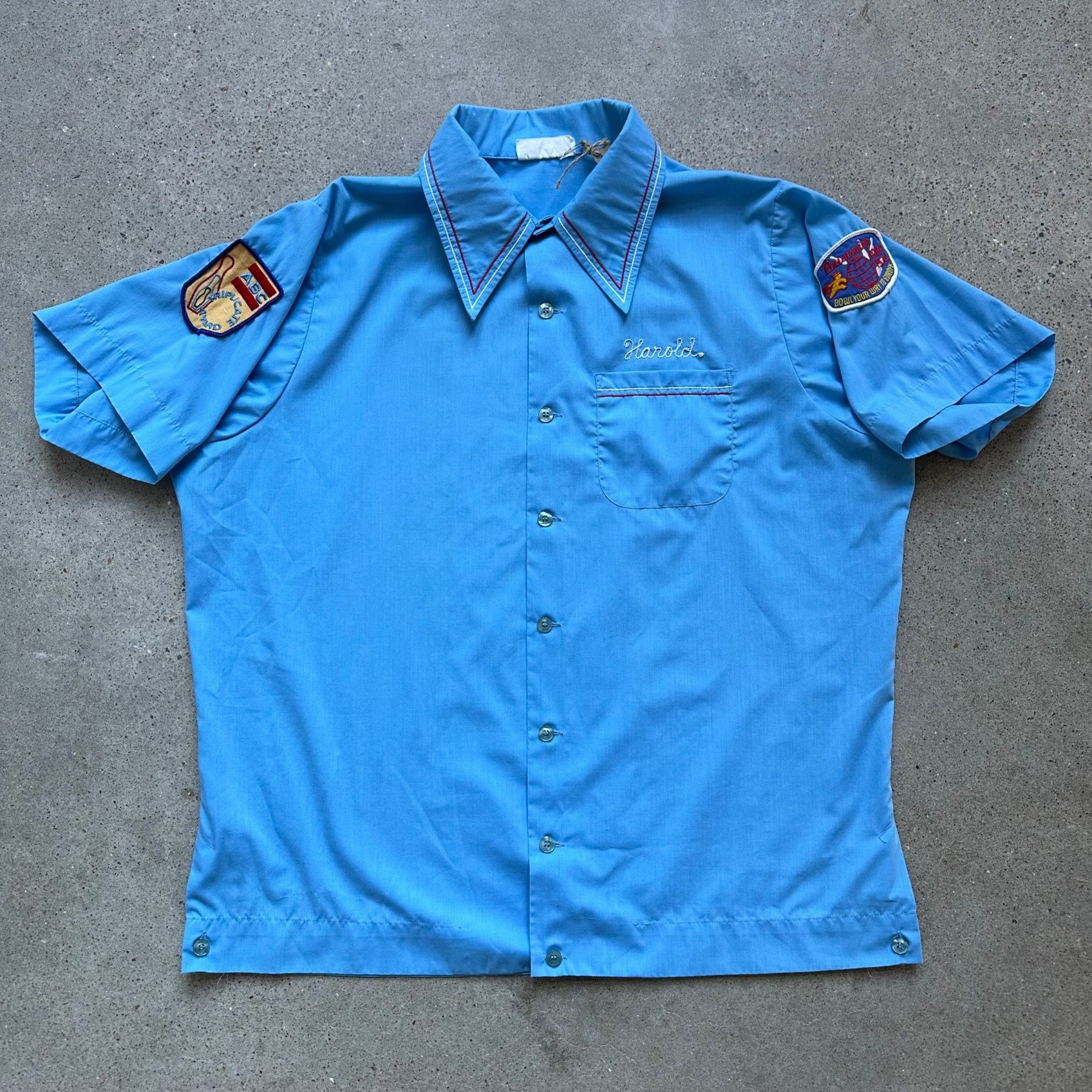 Image of Vintage 60S/70S King Louie Brunswick Chainstitch Bowl Shirt in Blue, Men's (Size XL)