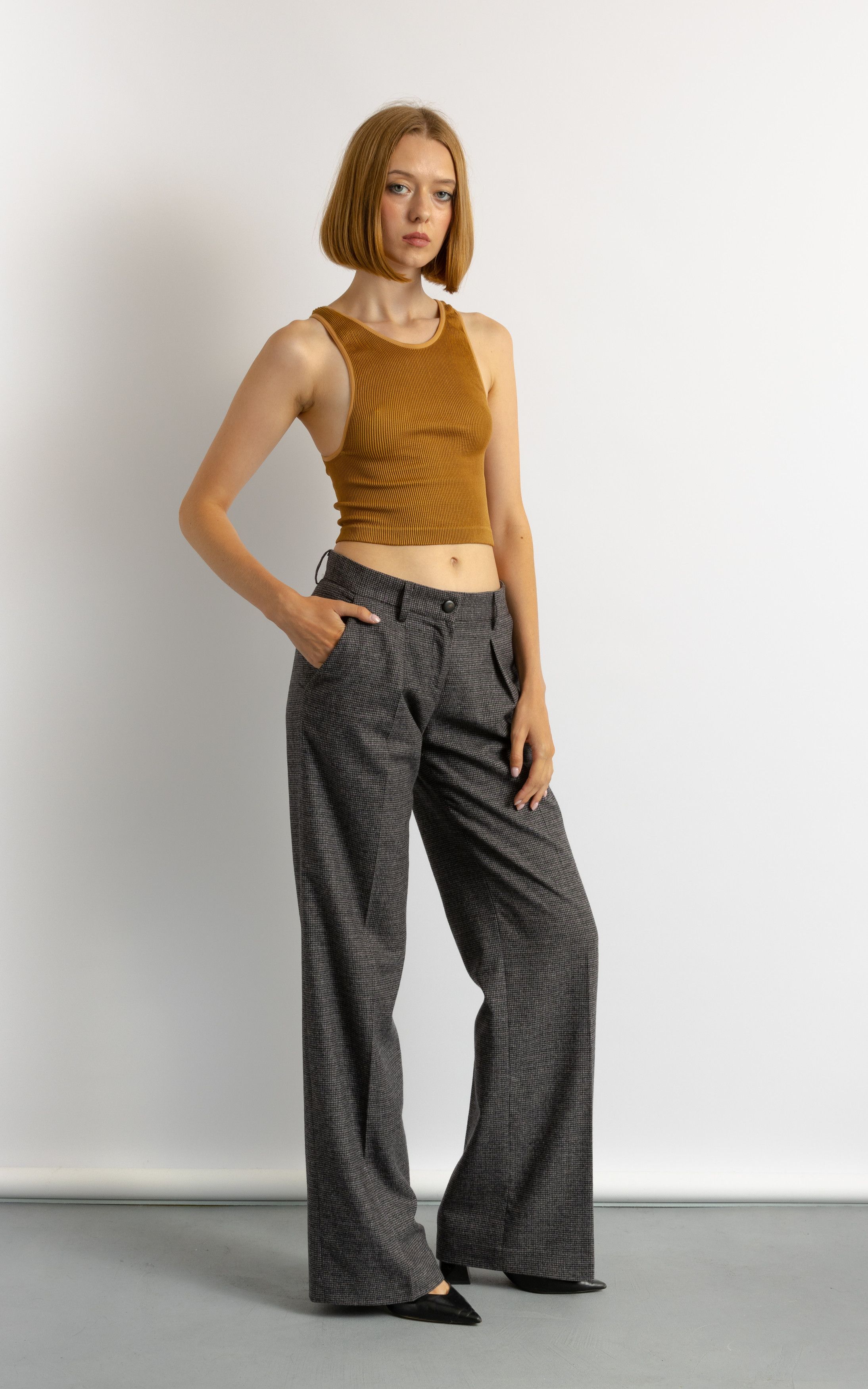 Vintage Dimension Wool High Waisted Woman Pants 8708 Size 28" / US 6 / IT 42 - 7 Thumbnail