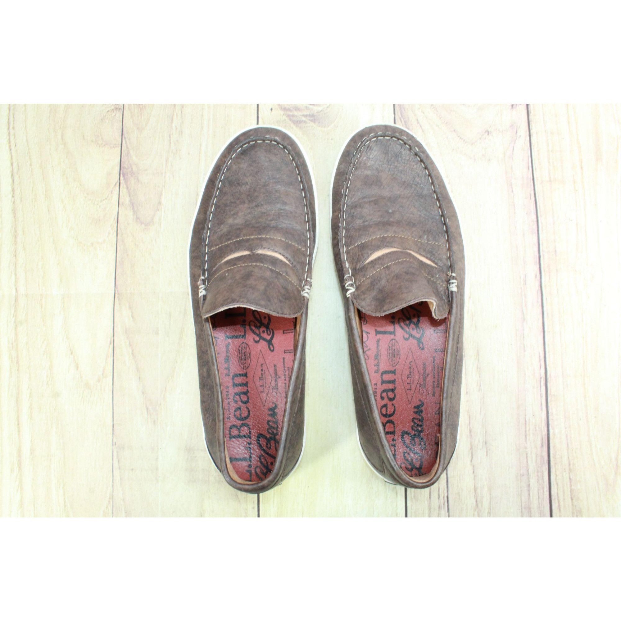L.L. Bean LL Bean Men's Brown Leather Mountainville Penny Loafers Size US 11.5 / EU 44-45 - 7 Thumbnail