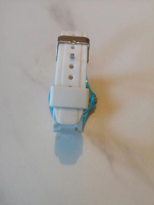 Designer Identity white blue rubber strap watch Size ONE SIZE - 4 Thumbnail