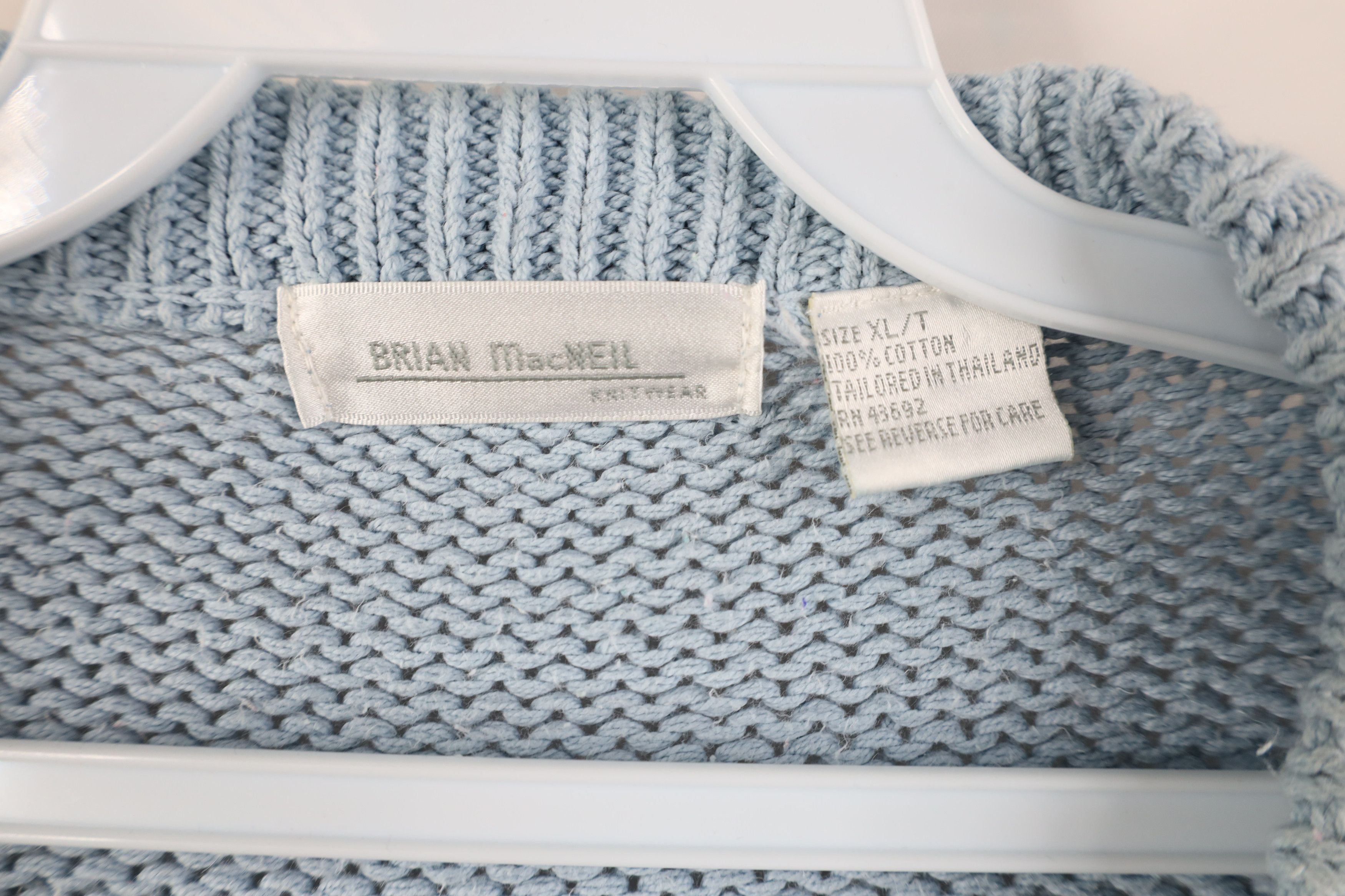 Vintage Vintage 90s Streetwear Ribbed Knit Sweater Carolina Blue Size US XL / EU 56 / 4 - 4 Thumbnail