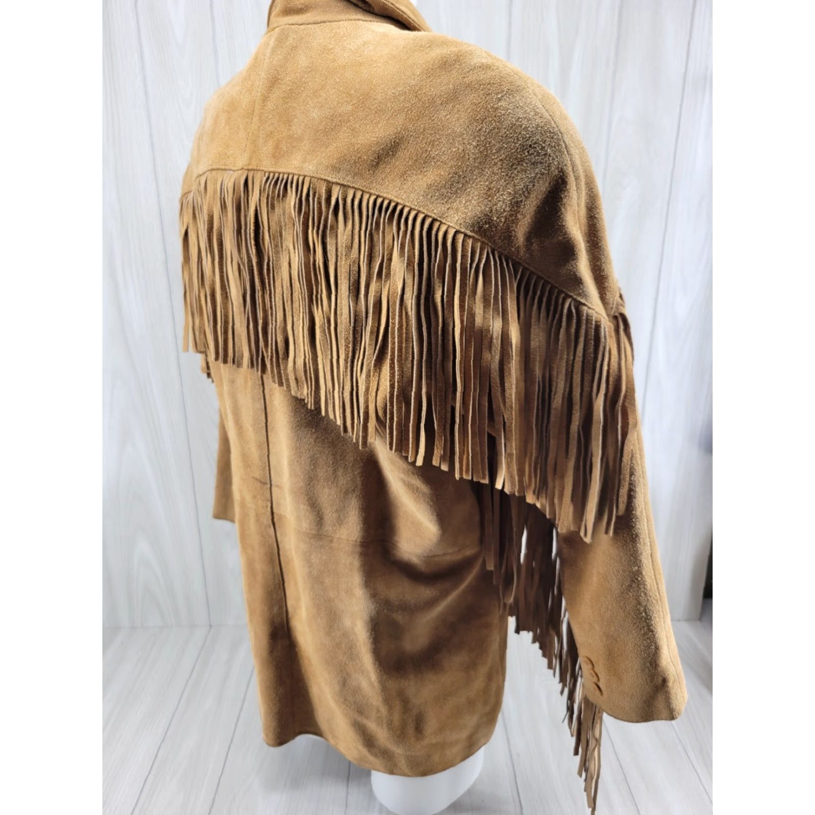 Vintage VINTAGE Niki Genuine Leather Brown Fringe Jacket Women L Shoulder Pads Leather Size L / US 10 / IT 46 - 6 Thumbnail
