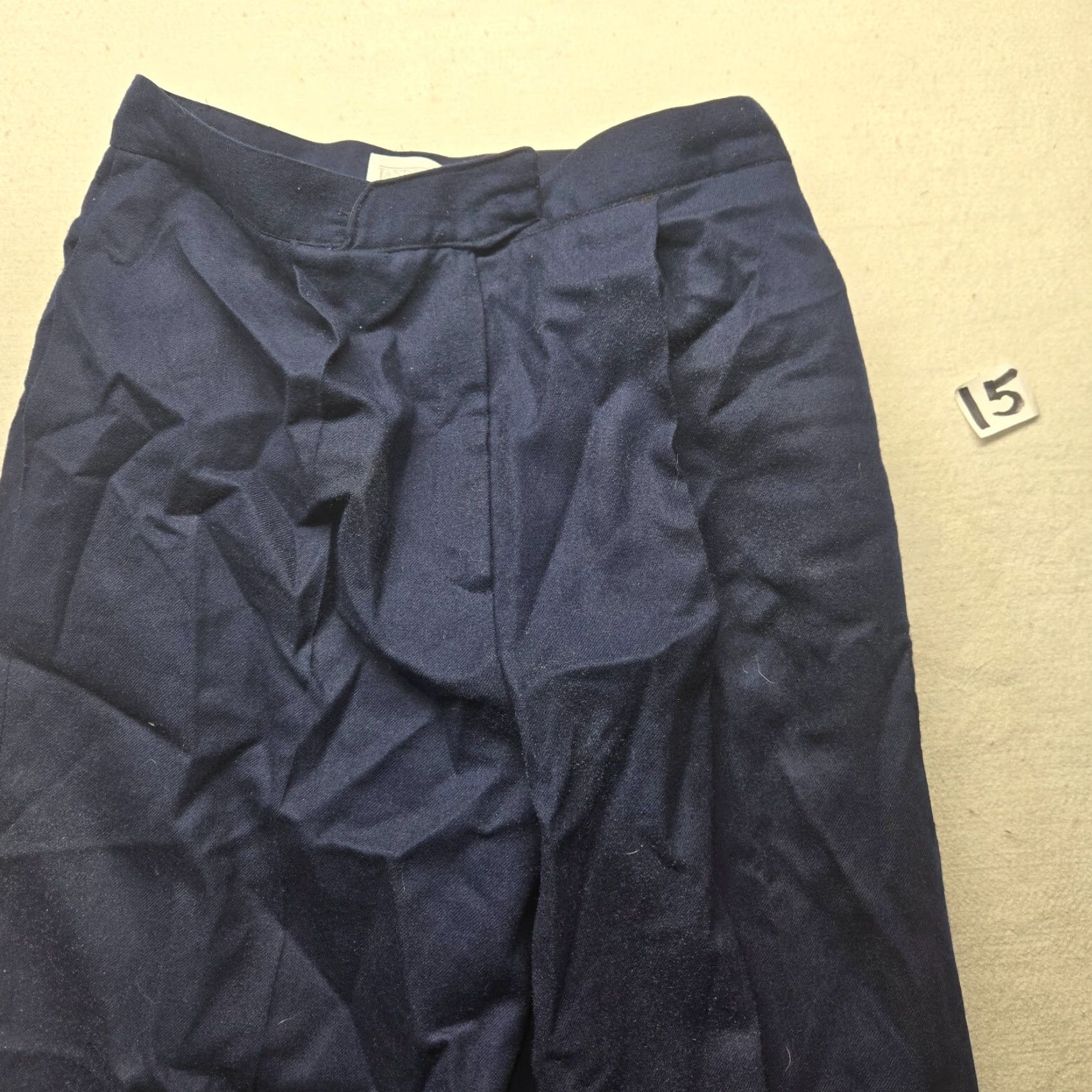 Lands' End Lands' End Pants Navy Blue 100% Wool Traditional Fit Women Size 6 Solid Front Chino Wool Pants Womens 90s Style, Casual, Regular Fit Size 28" / US 6 / IT 42 - 2 Thumbnail
