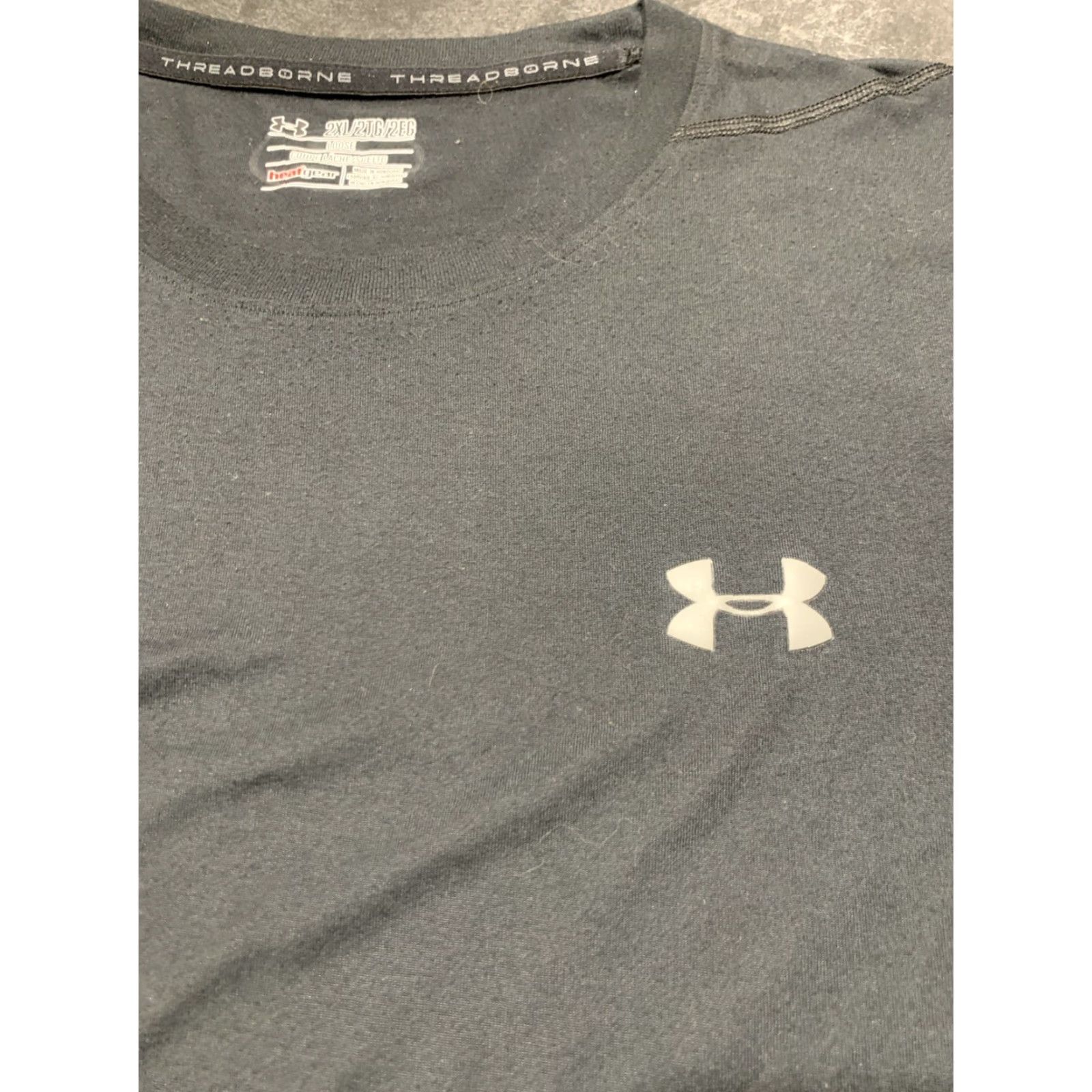 Under Armour VINTAGE Under Armour T-Shirt Men 2XL Crew Neck Short Sleeve Activewear Black Cross Training Gym Running Size US XXL / EU 58 / 5 - 3 Thumbnail