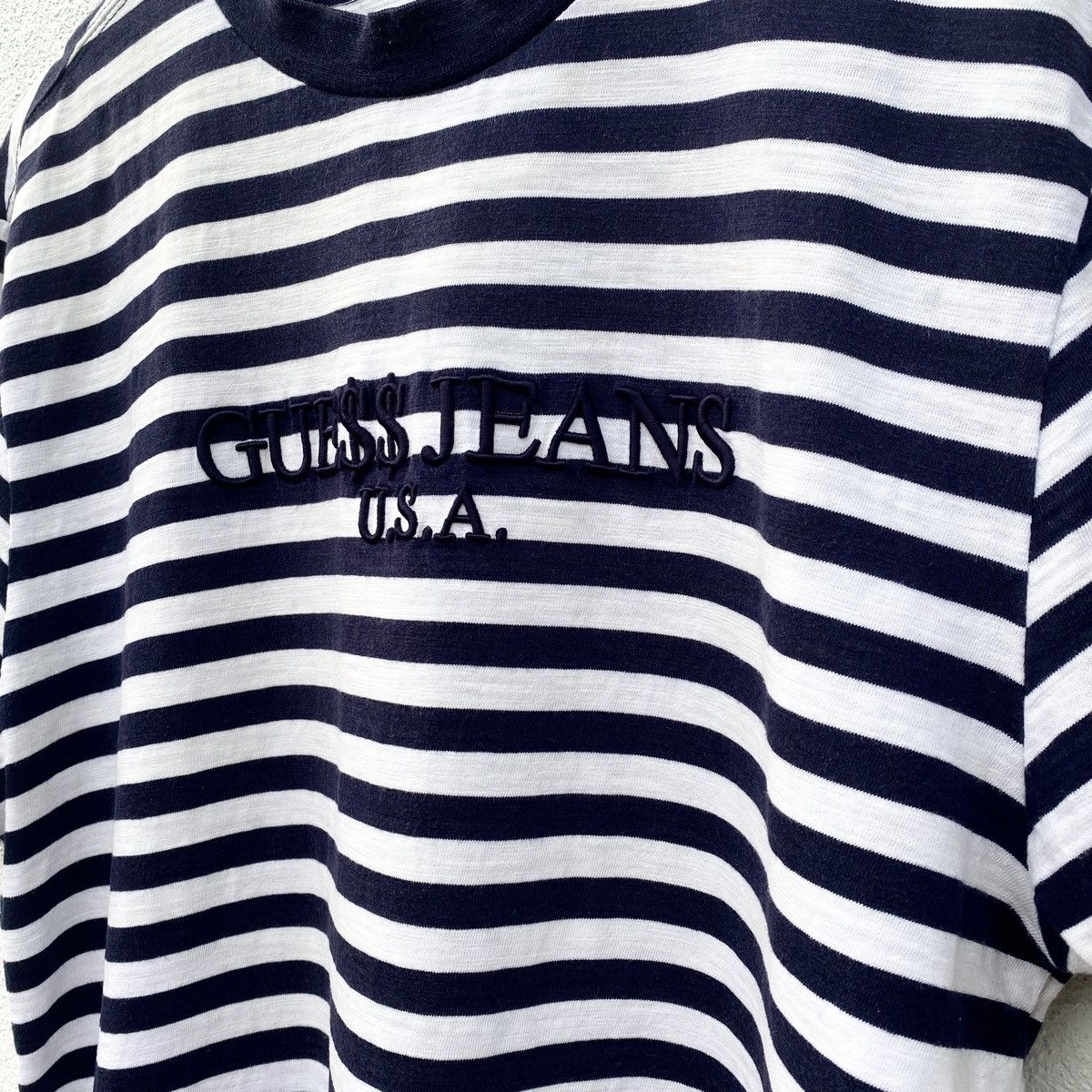 Other GUESS JEANS 'U.S.A' ASAP ROCKY Embroidered Striped Tee NAVY Size US M / EU 48-50 / 2 - 3 Thumbnail