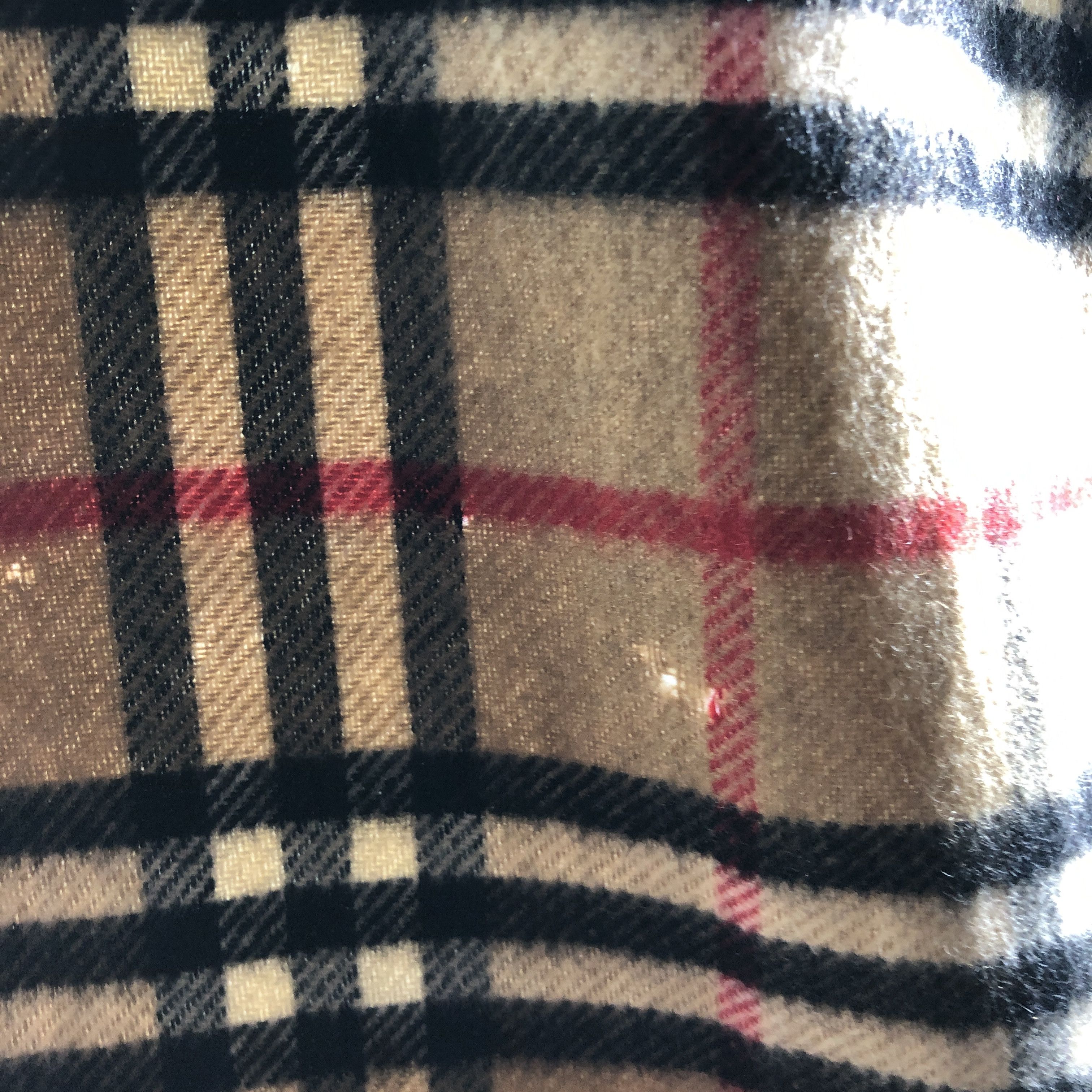 Burberry Burberrys Nova Check Tan Wool Scarf Muffler V2696 Size ONE SIZE - 7 Thumbnail