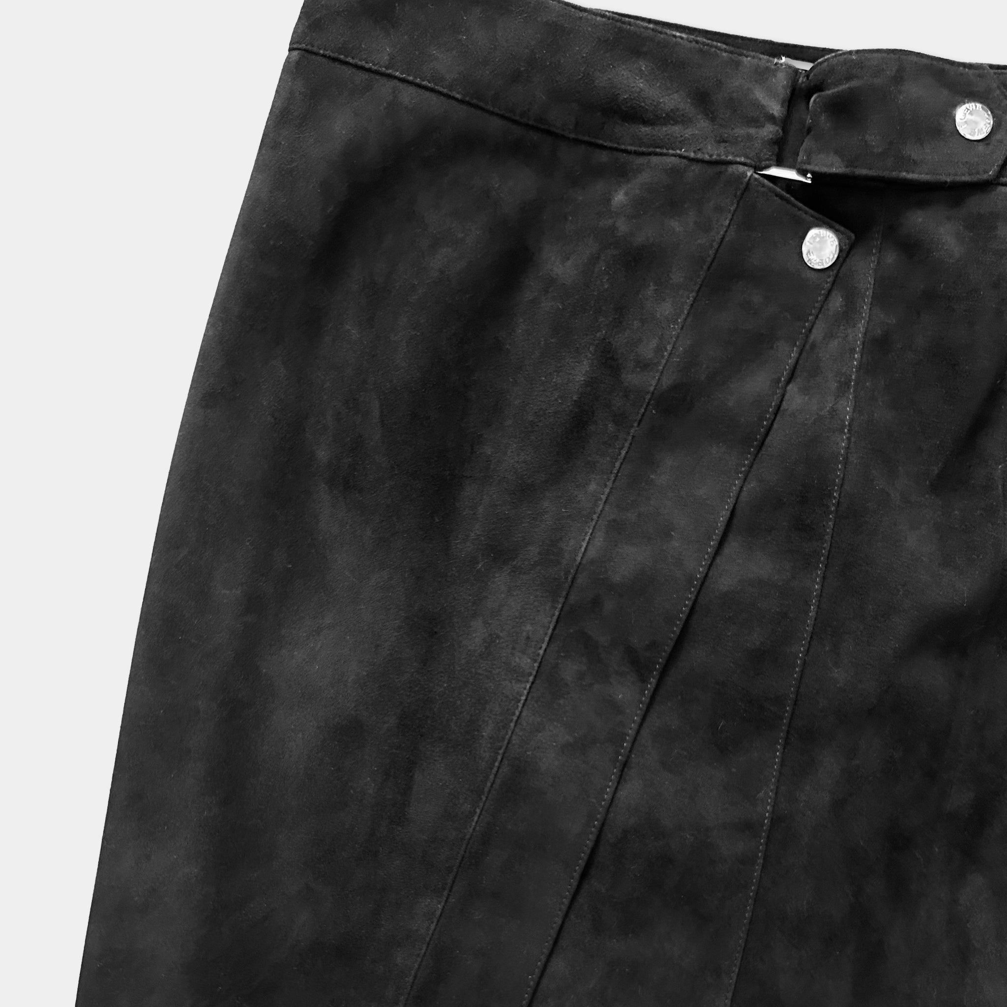 Loewe Loewe Black Suede Skirt Size 28" / US 6 / IT 42 - 2 Thumbnail