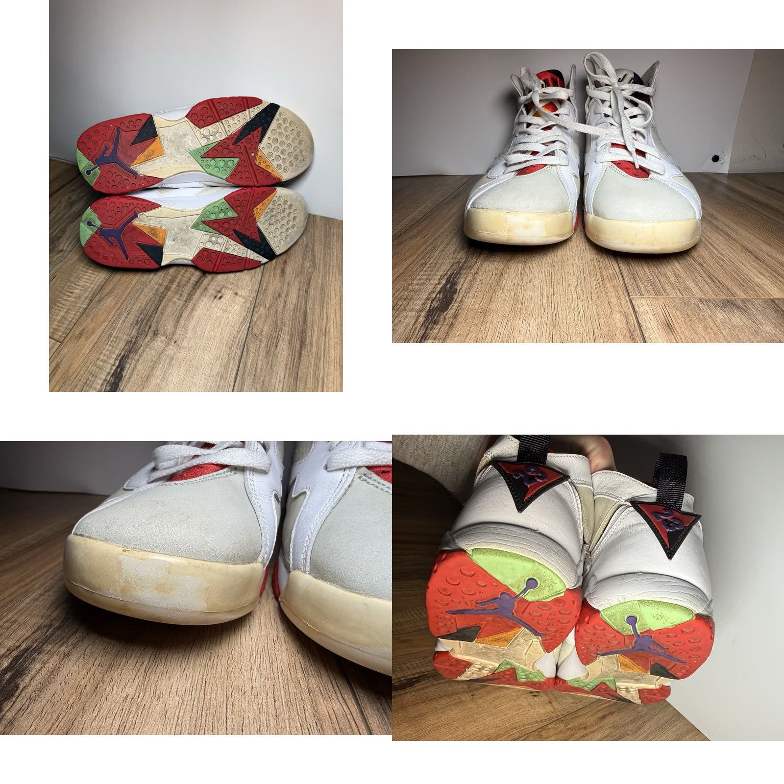 Jordan Brand Nike Air Jordan 7 Retro Hare 2014 Men Size 11 White Red Black Grey OG 304775-125 Size US 11 / EU 44 - 9 Thumbnail