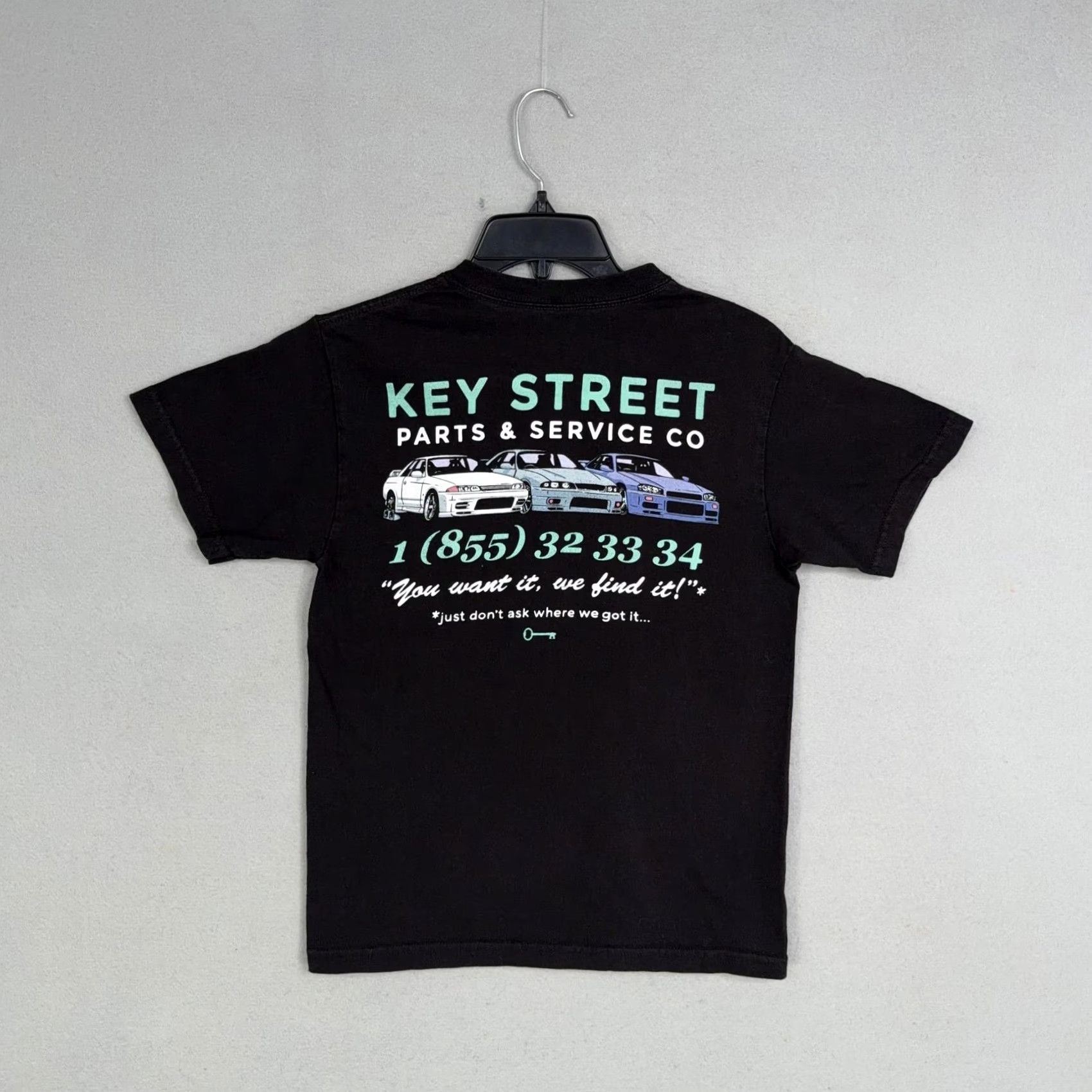 Vintage Key Street Shirt Womens Small Black Parts & Service Car Graphic Tee Tagless Size S / US 4 / IT 40 - 5 Thumbnail